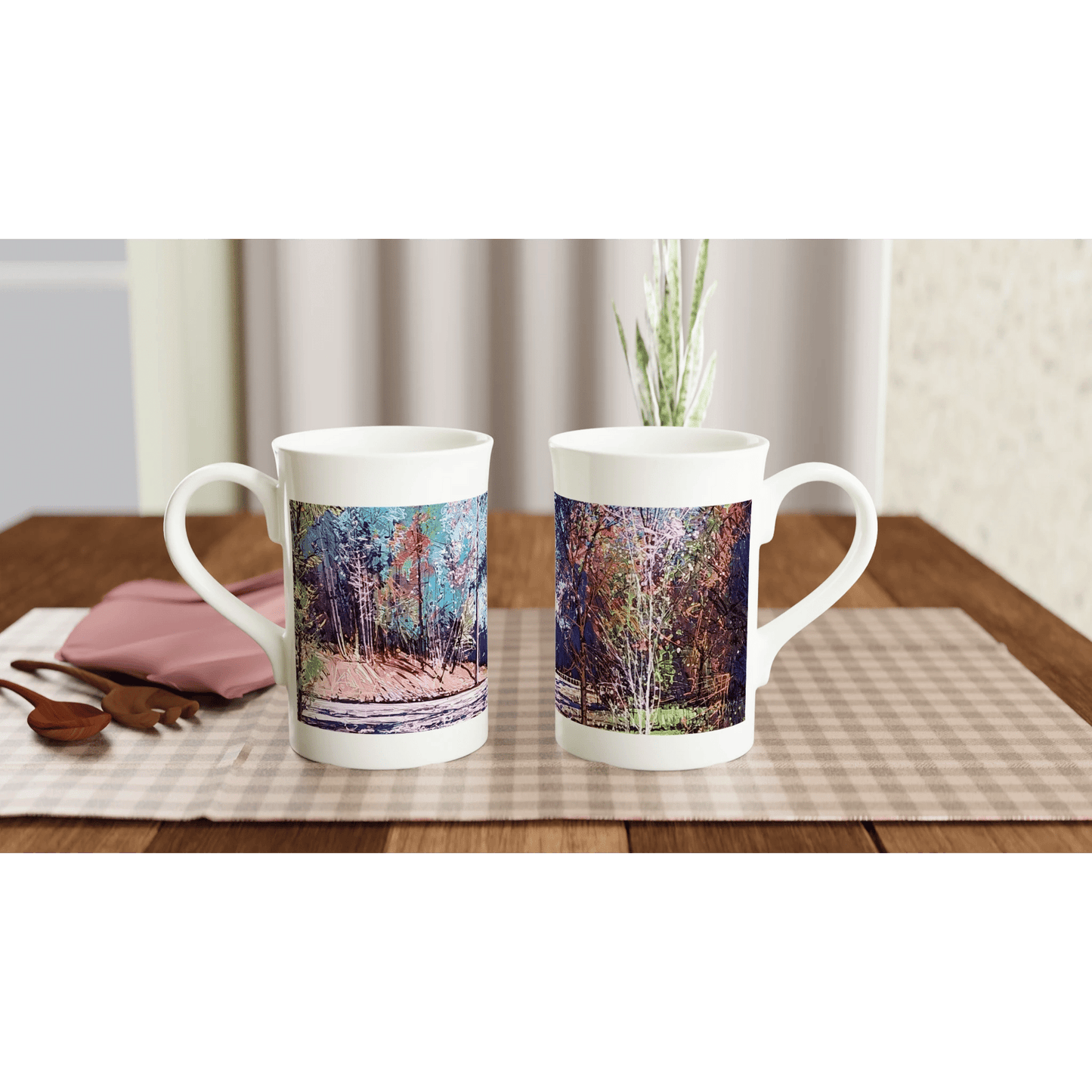 Road twist - White 10oz Porcelain Slim Mug - eduardgurevich