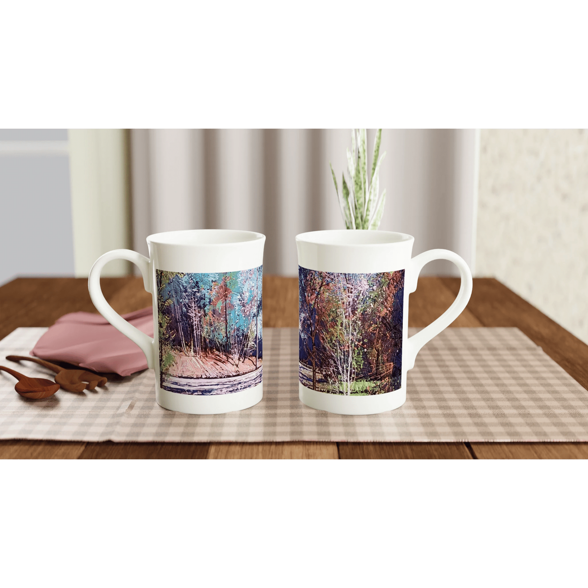 Road twist - White 10oz Porcelain Slim Mug - eduardgurevich