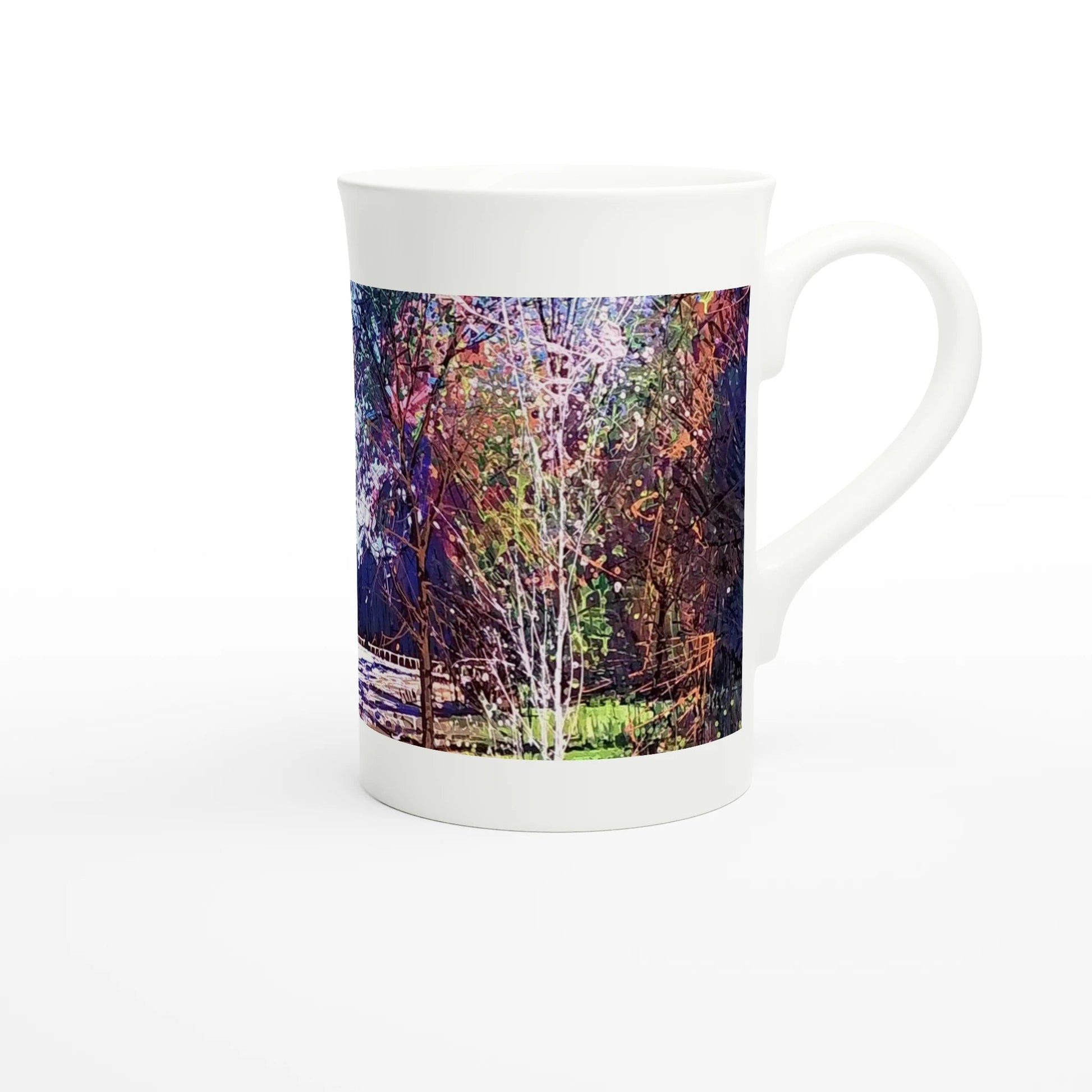 Road twist - White 10oz Porcelain Slim Mug - eduardgurevich