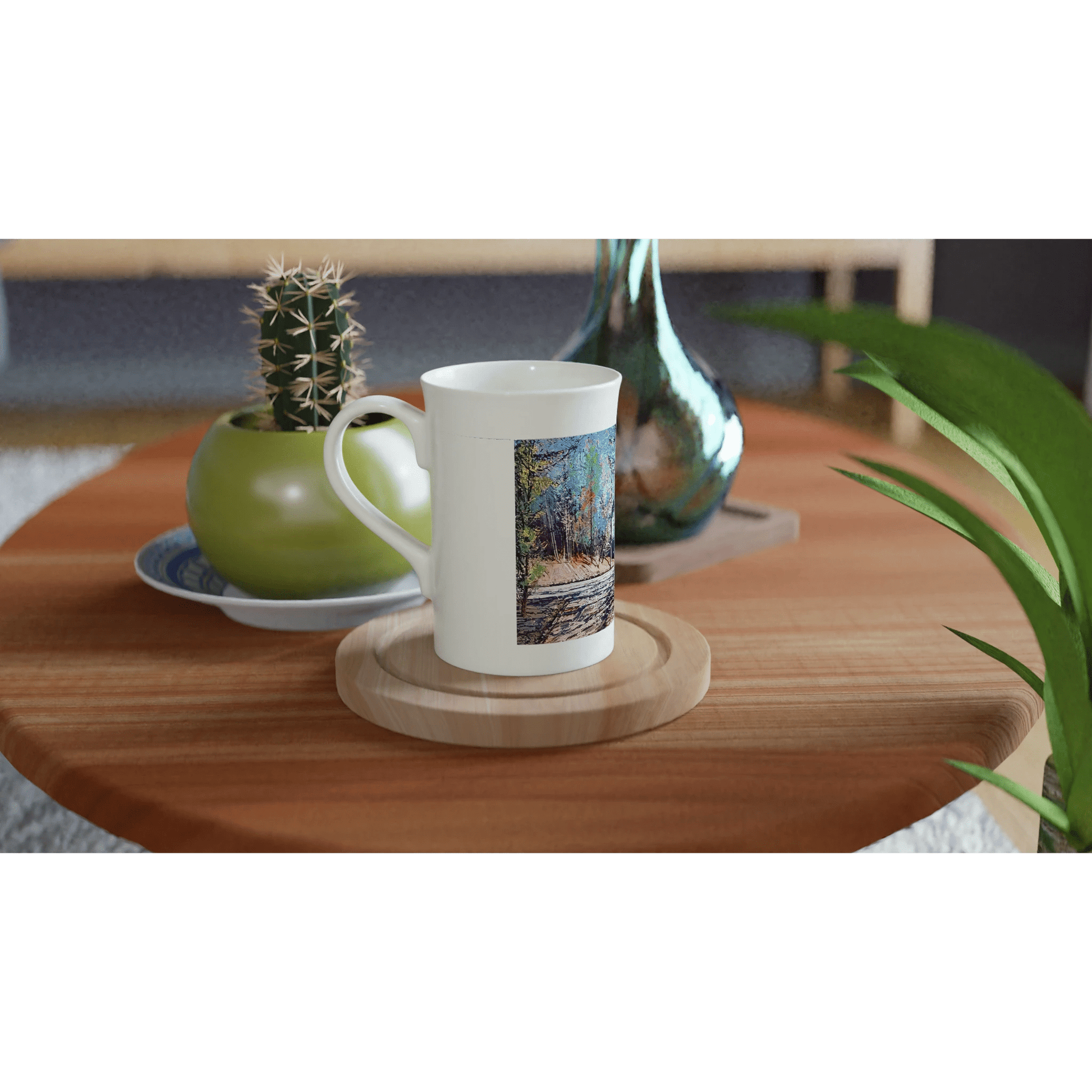 Road twist - White 10oz Porcelain Slim Mug - eduardgurevich