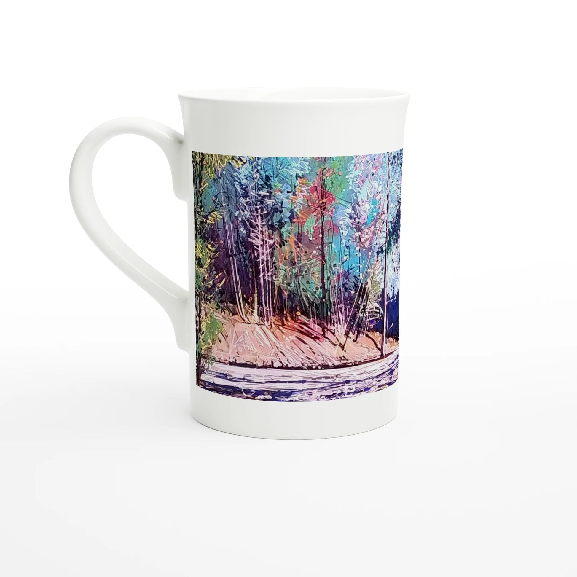 Road twist - White 10oz Porcelain Slim Mug - eduardgurevich