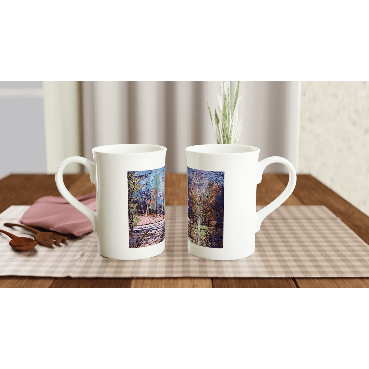 Road twist - White 10oz Porcelain Slim Mug - eduardgurevich