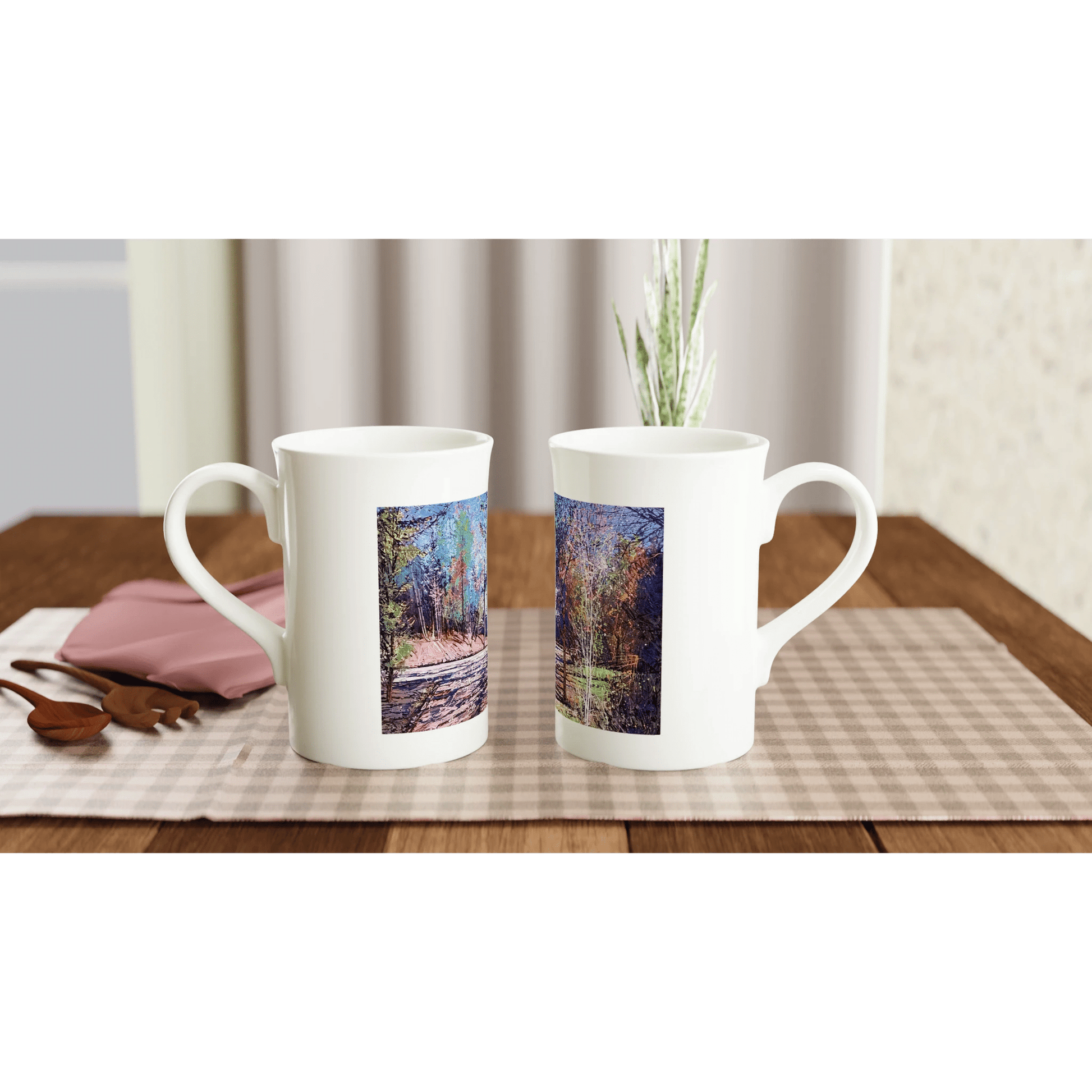 Road twist - White 10oz Porcelain Slim Mug - eduardgurevich