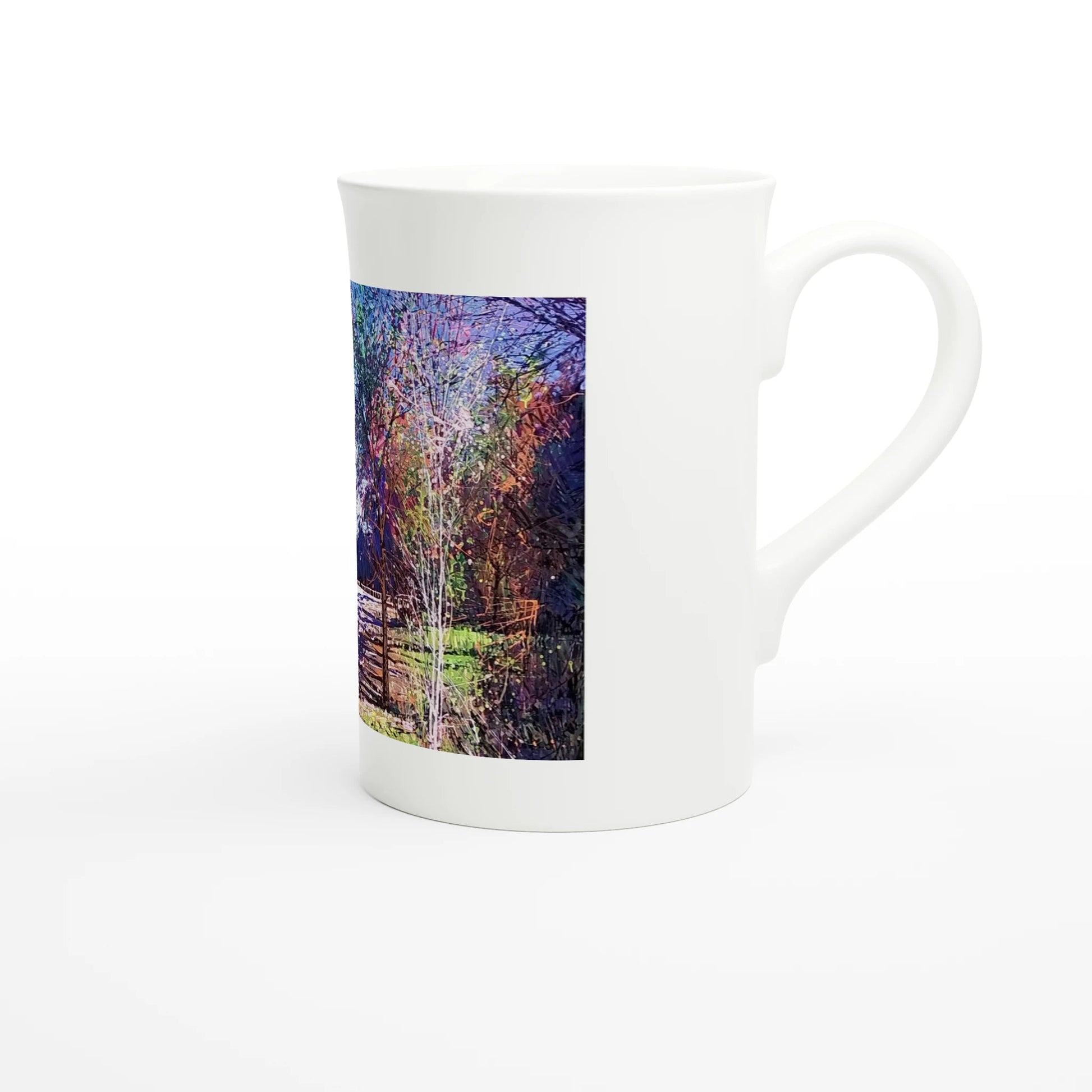 Road twist - White 10oz Porcelain Slim Mug - eduardgurevich