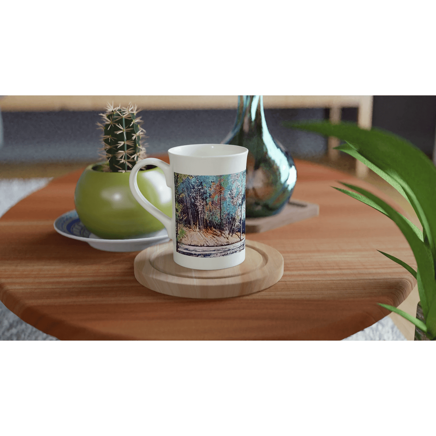 Road twist - White 10oz Porcelain Slim Mug - eduardgurevich