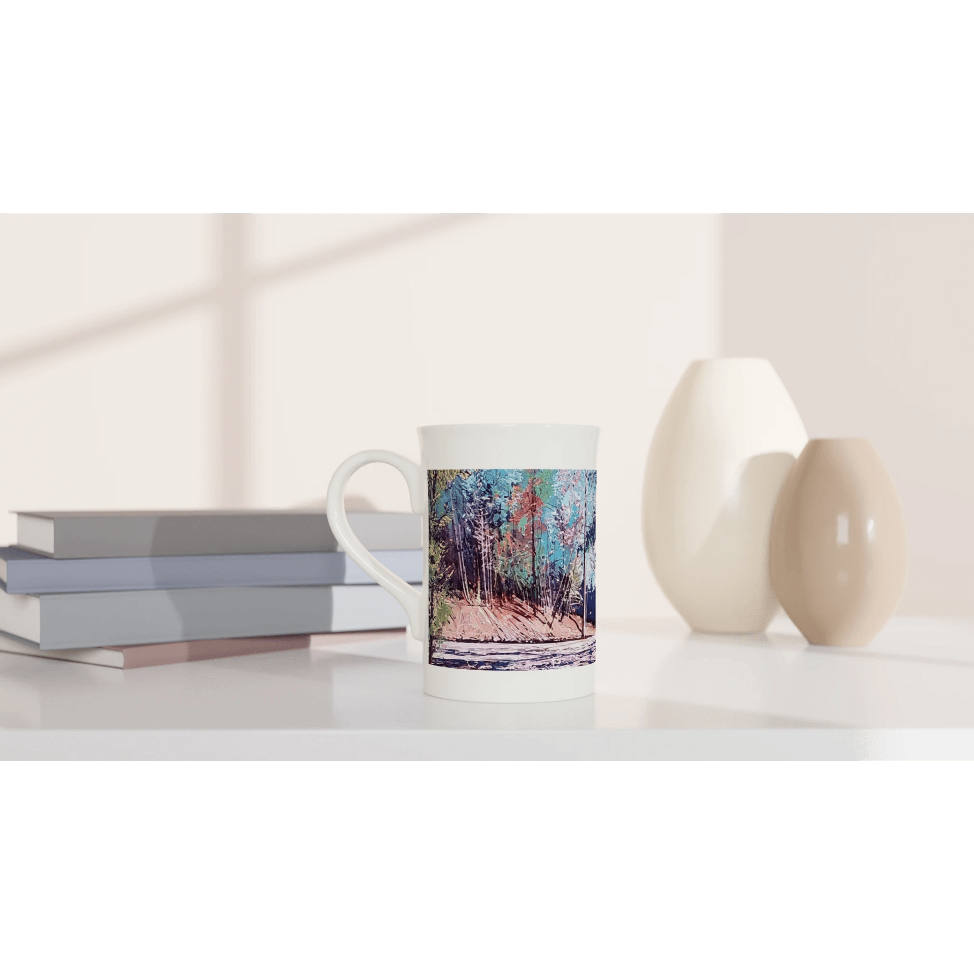 Road twist - White 10oz Porcelain Slim Mug - eduardgurevich