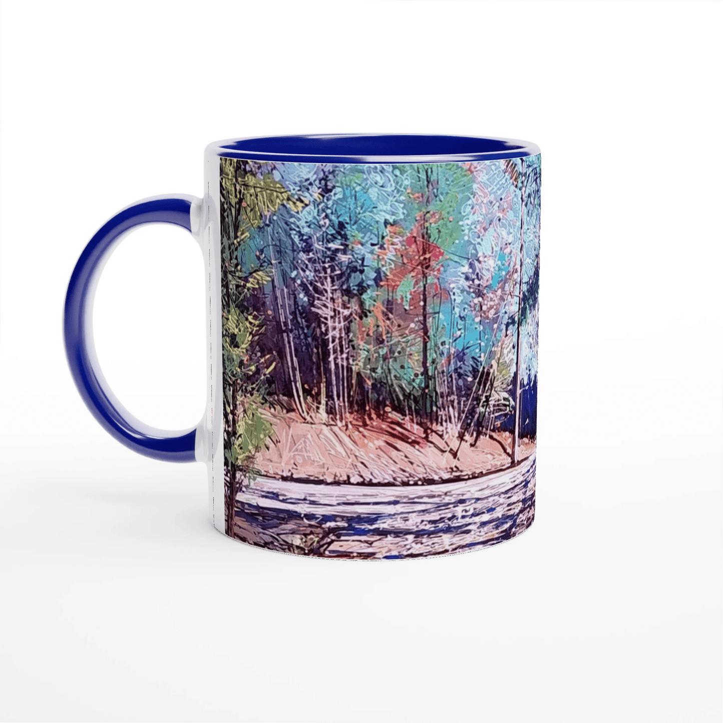 Road twist - White 11oz Ceramic Mug with Color Inside - eduardgurevich