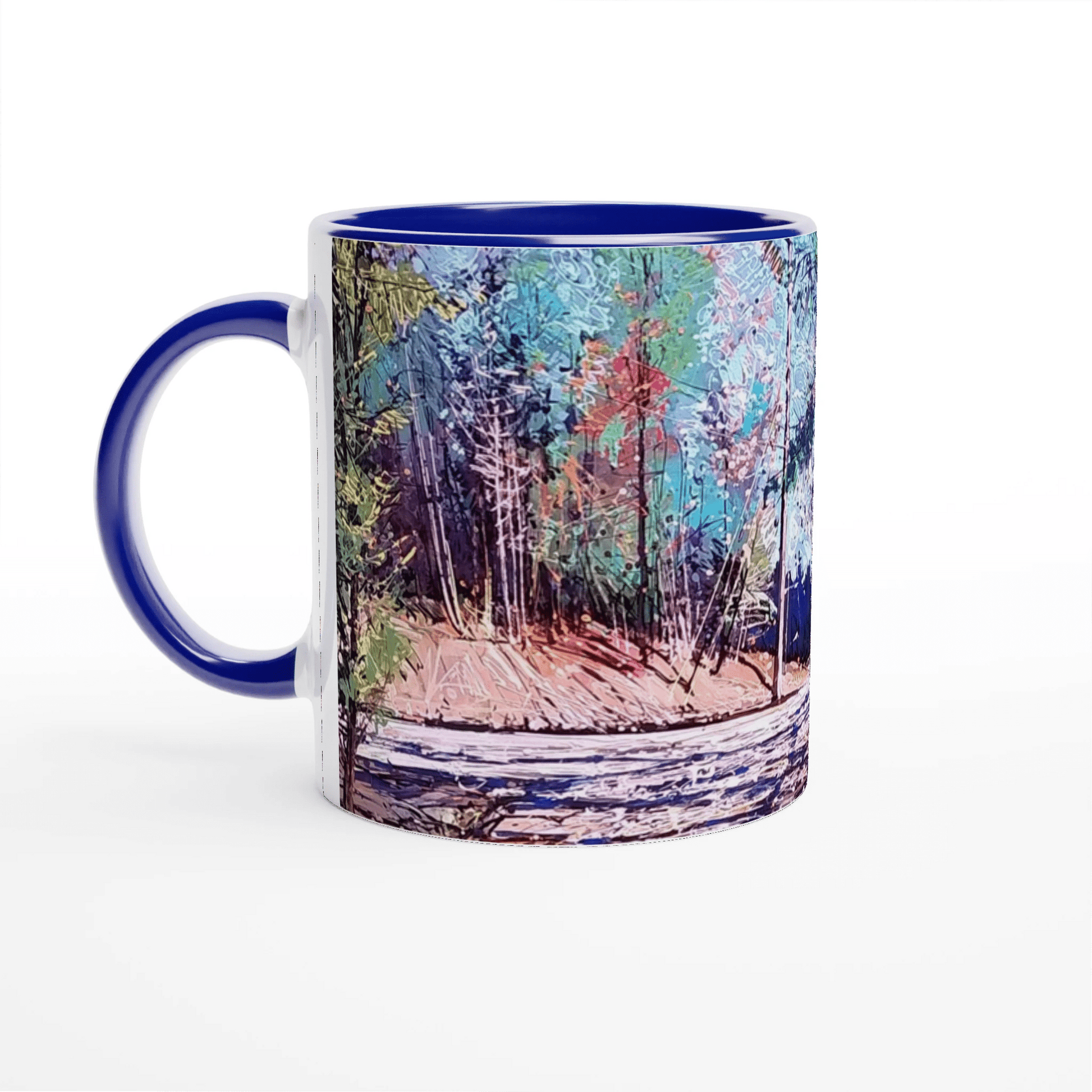 Road twist - White 11oz Ceramic Mug with Color Inside - eduardgurevich