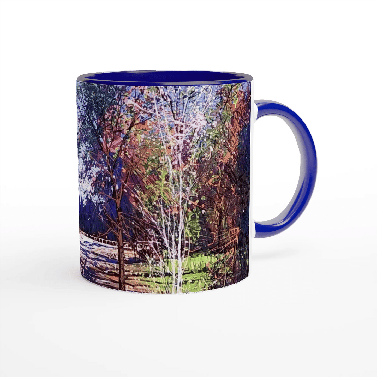 Road twist - White 11oz Ceramic Mug with Color Inside - eduardgurevich