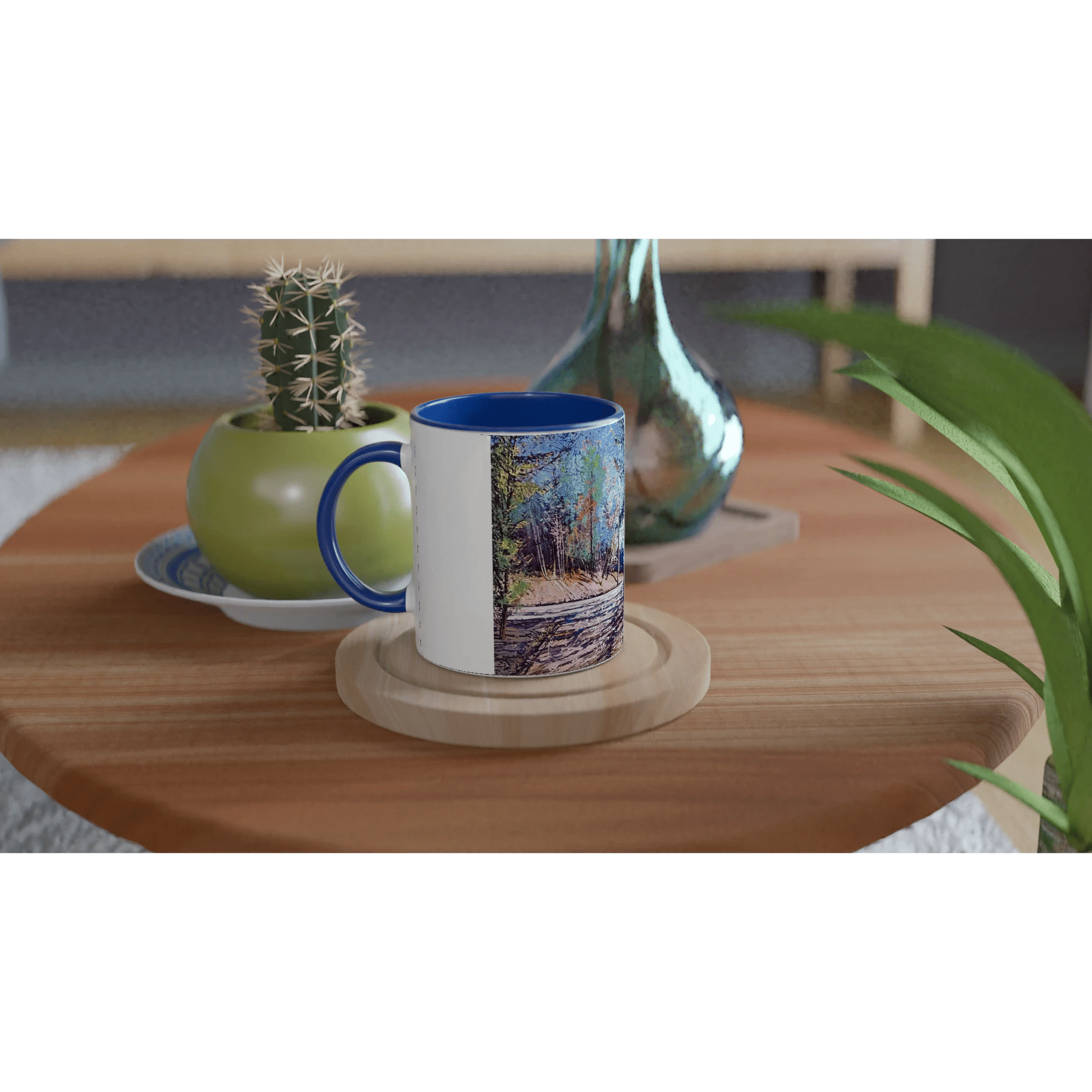 Road twist - White 11oz Ceramic Mug with Color Inside - eduardgurevich