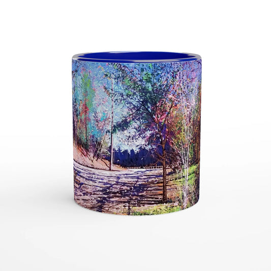 Road twist - White 11oz Ceramic Mug with Color Inside - eduardgurevich