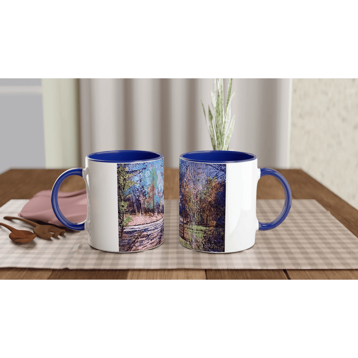 Road twist - White 11oz Ceramic Mug with Color Inside - eduardgurevich