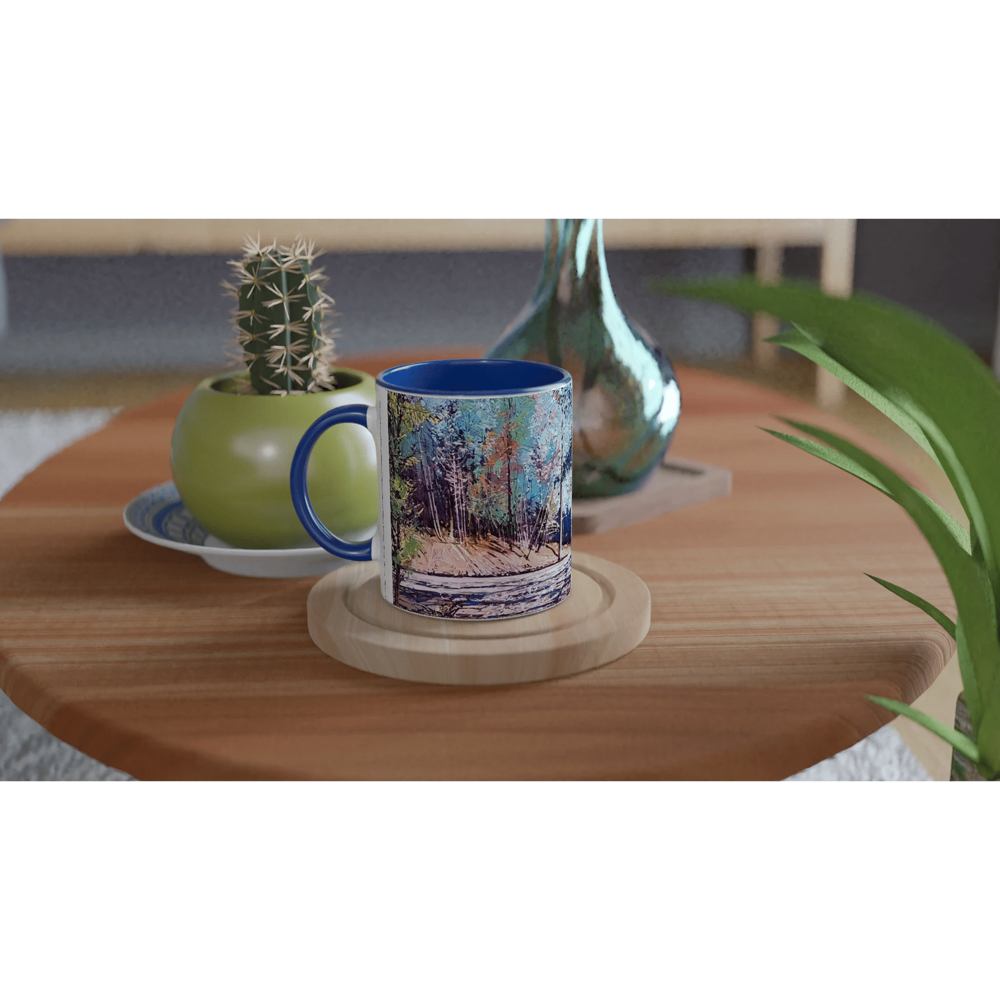 Road twist - White 11oz Ceramic Mug with Color Inside - eduardgurevich