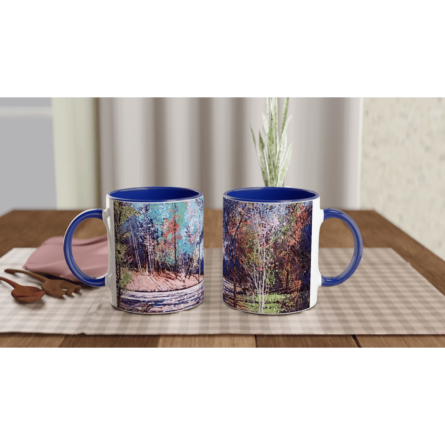Road twist - White 11oz Ceramic Mug with Color Inside - eduardgurevich