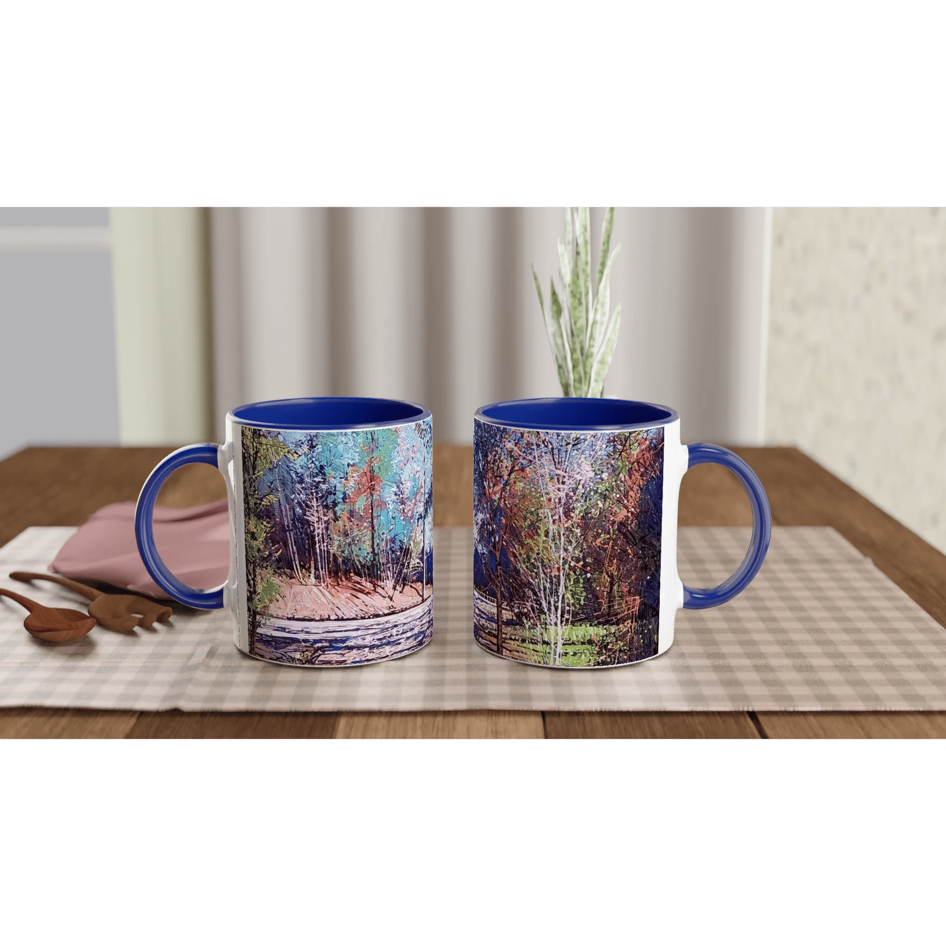 Road twist - White 11oz Ceramic Mug with Color Inside - eduardgurevich