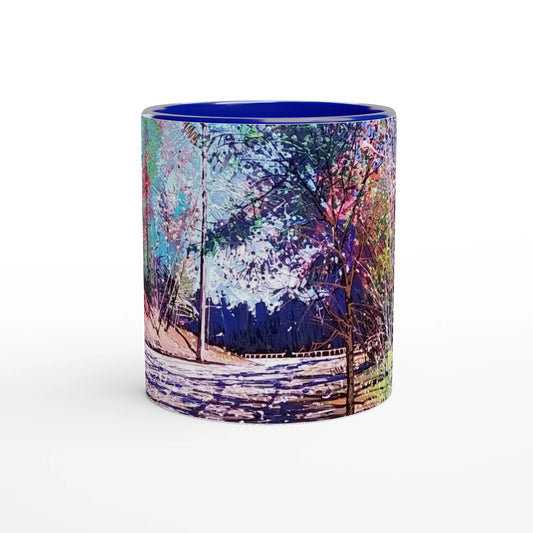 Road twist - White 11oz Ceramic Mug with Color Inside - eduardgurevich