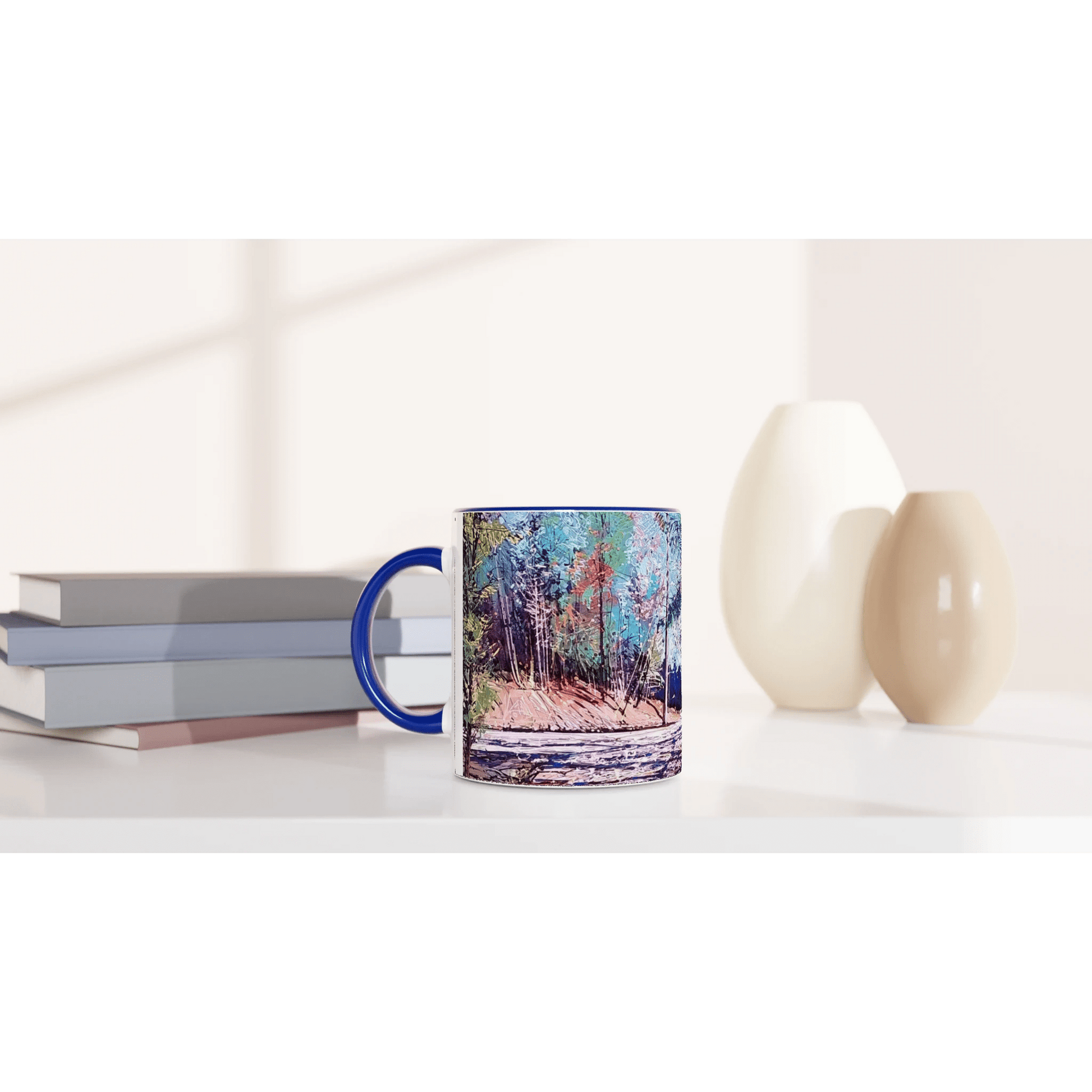 Road twist - White 11oz Ceramic Mug with Color Inside - eduardgurevich