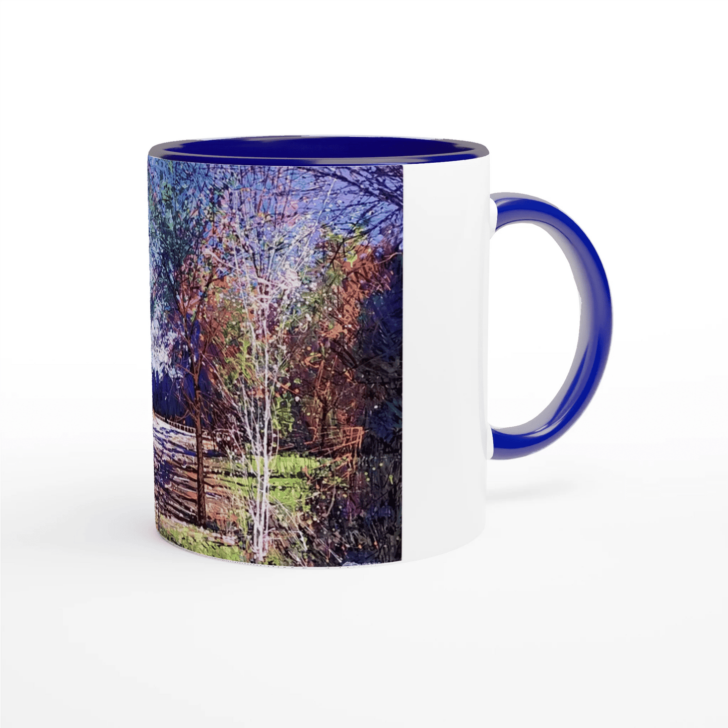 Road twist - White 11oz Ceramic Mug with Color Inside - eduardgurevich
