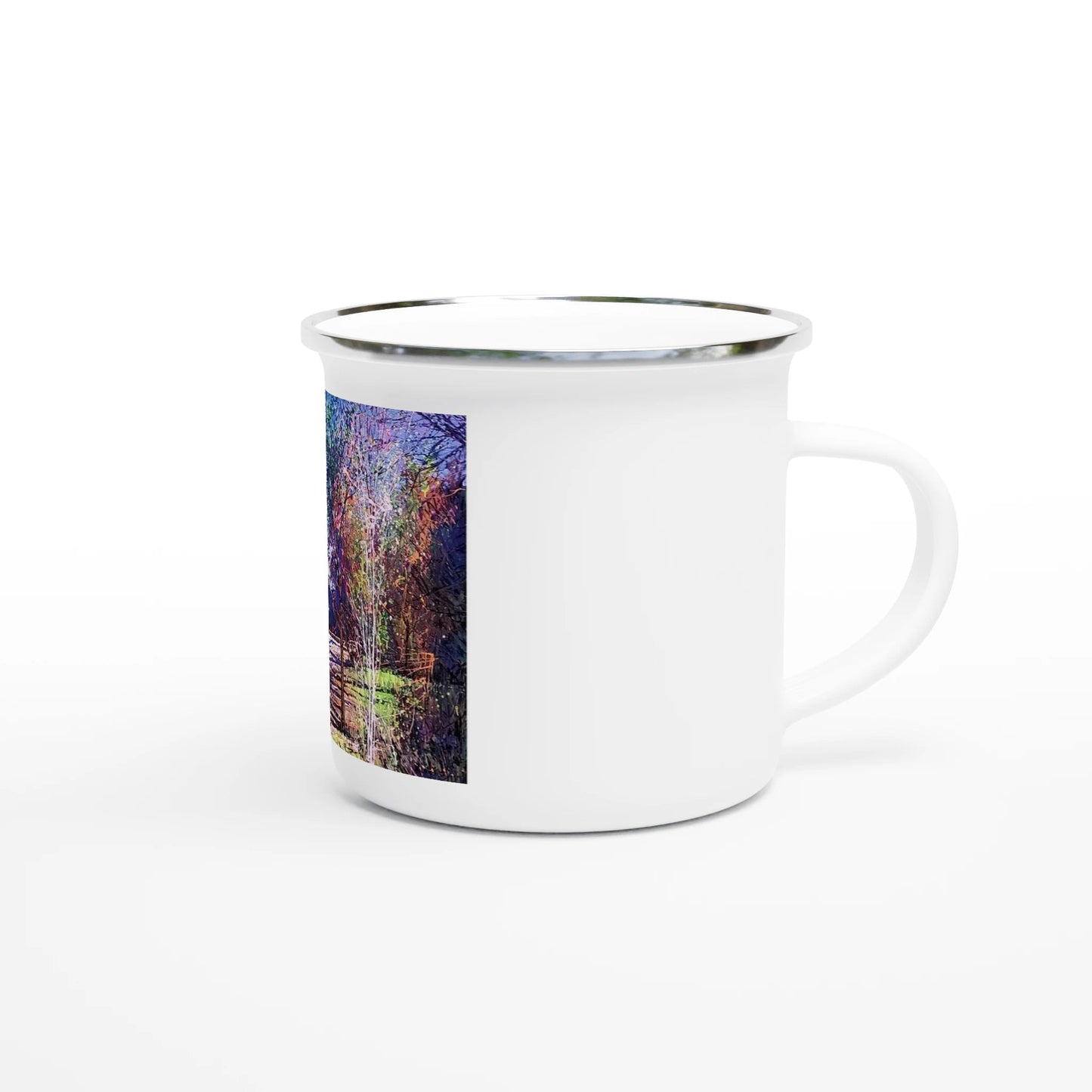 Road twist - White 12oz Enamel Mug - eduardgurevich