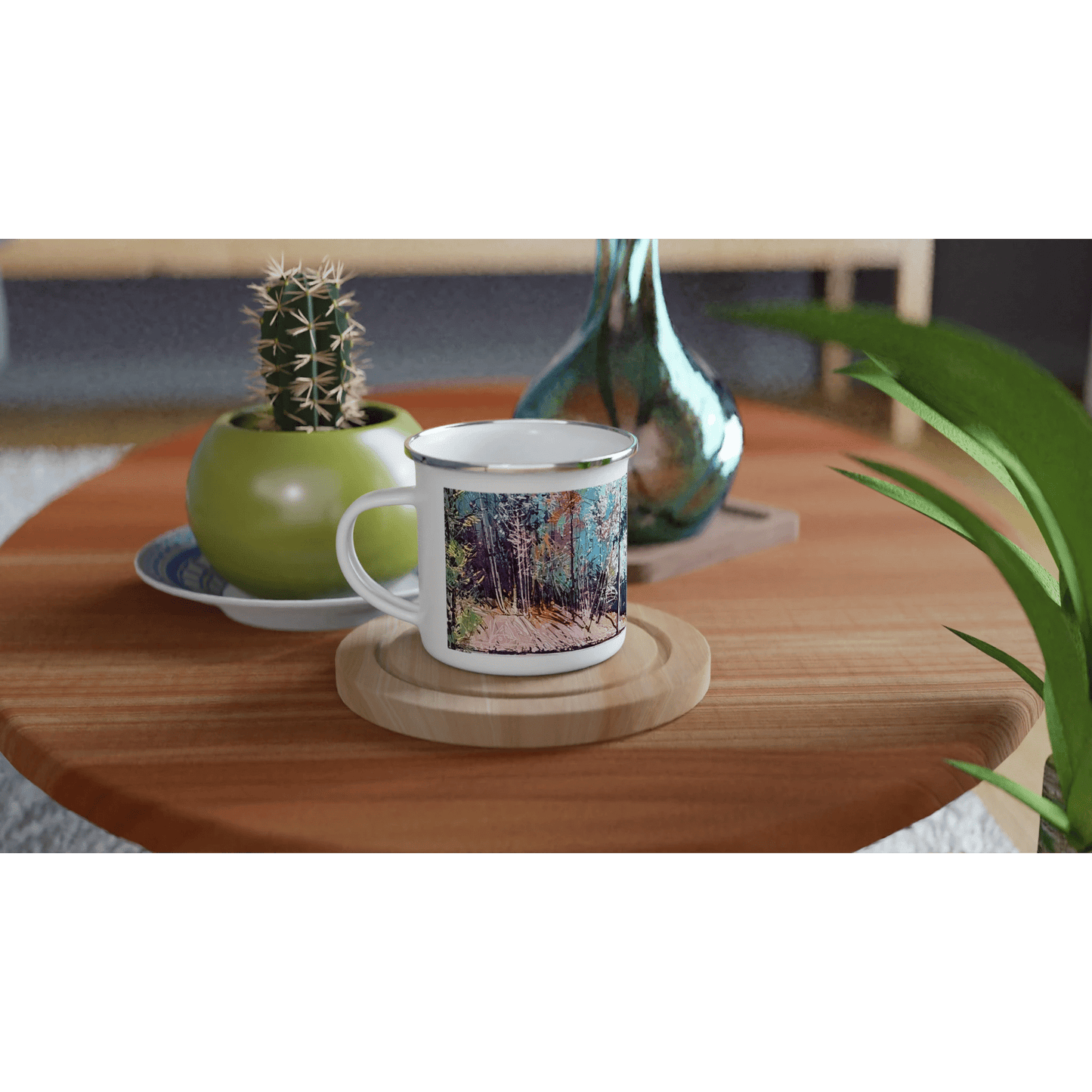 Road twist - White 12oz Enamel Mug - eduardgurevich