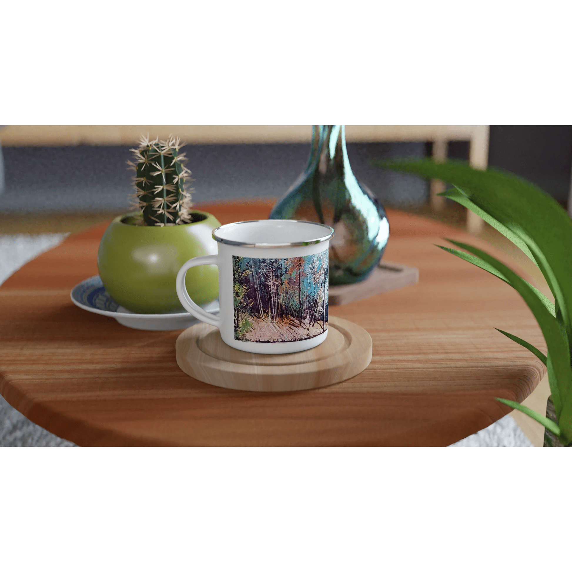 Road twist - White 12oz Enamel Mug - eduardgurevich