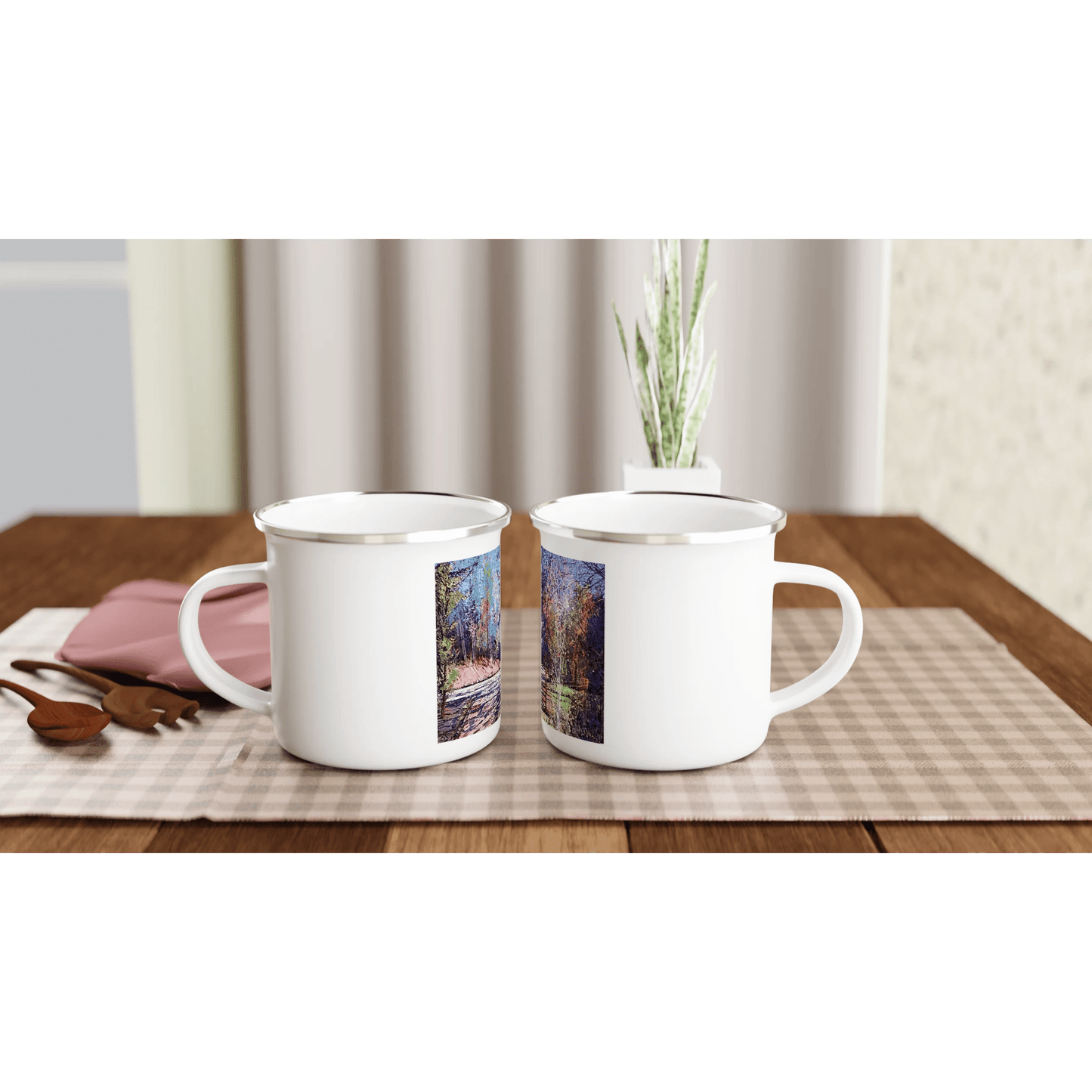 Road twist - White 12oz Enamel Mug - eduardgurevich