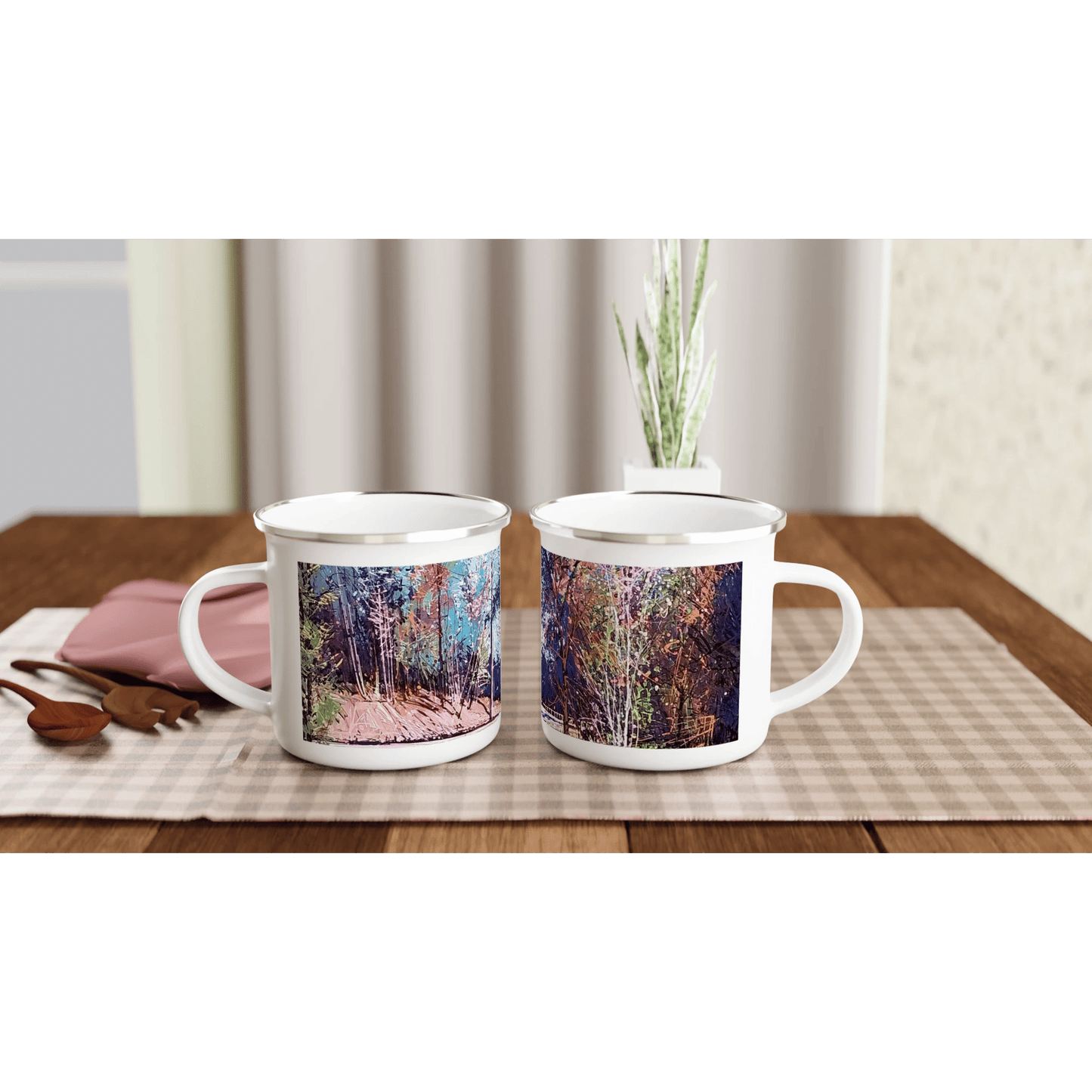 Road twist - White 12oz Enamel Mug - eduardgurevich