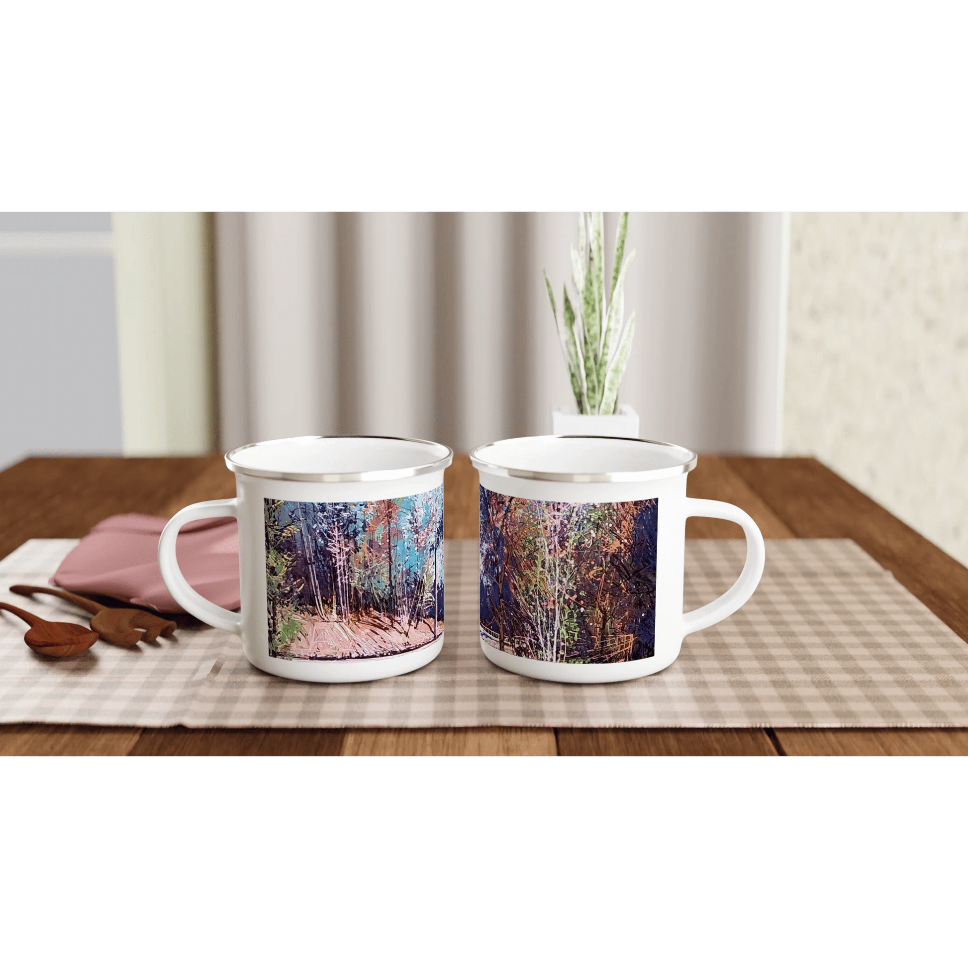 Road twist - White 12oz Enamel Mug - eduardgurevich