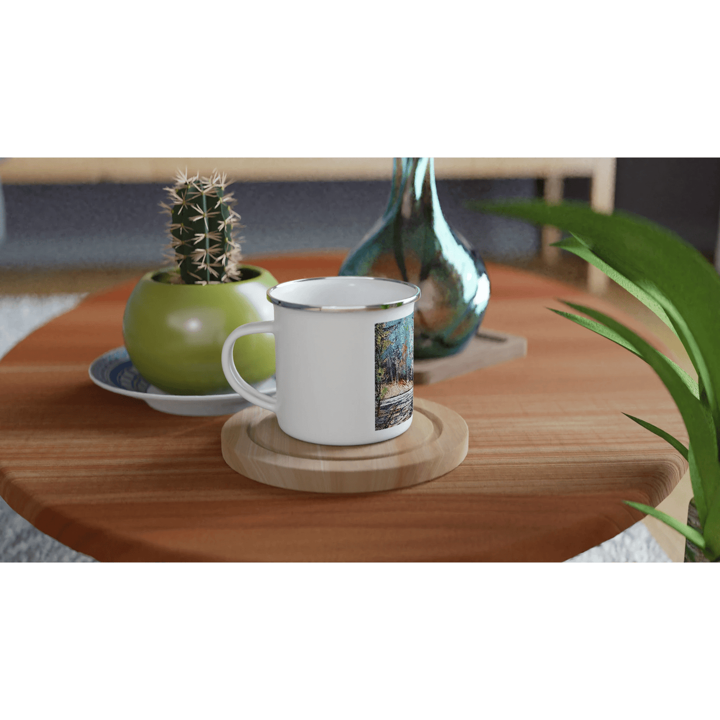 Road twist - White 12oz Enamel Mug - eduardgurevich