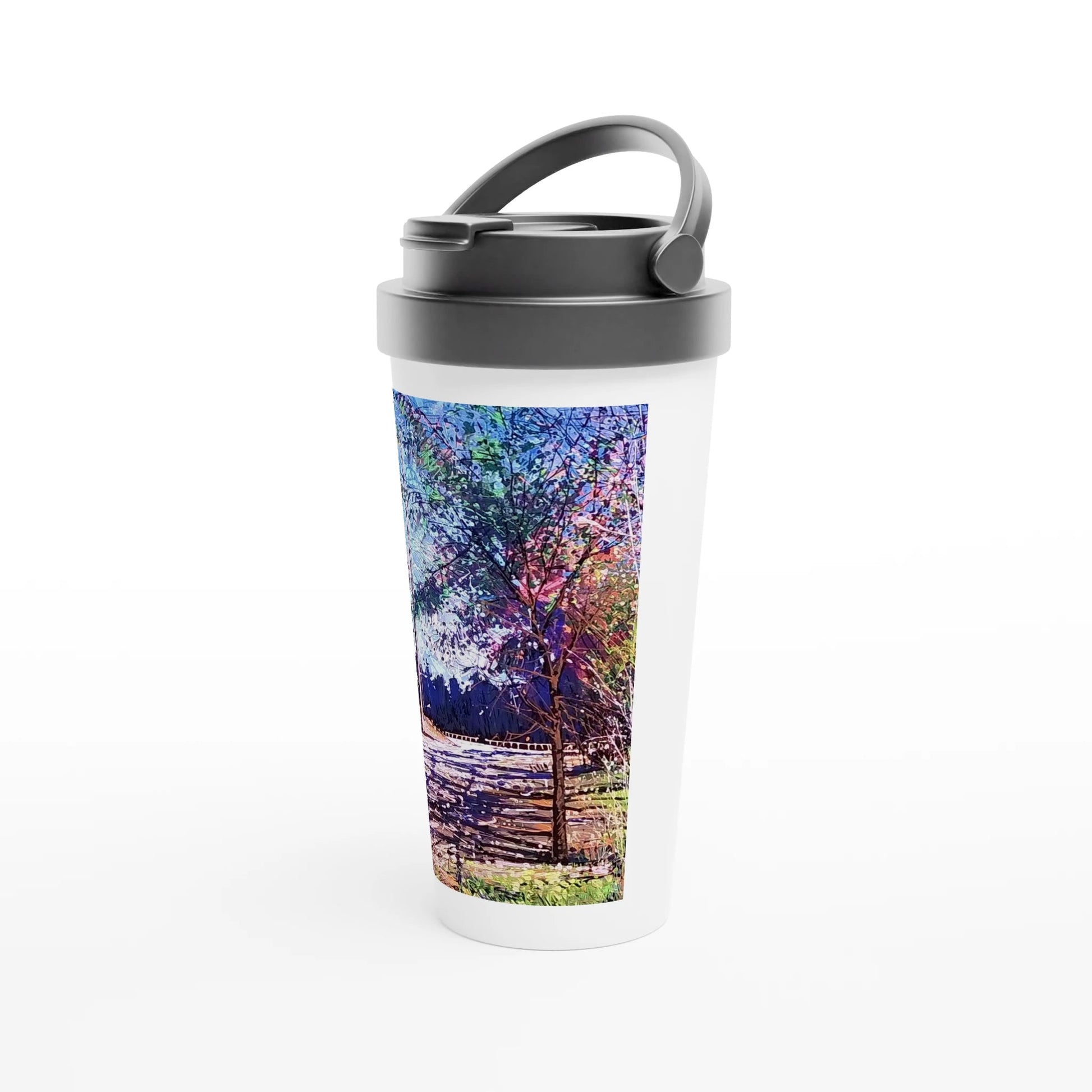 Road twist - White 15oz Stainless Steel Travel Mug - eduardgurevich