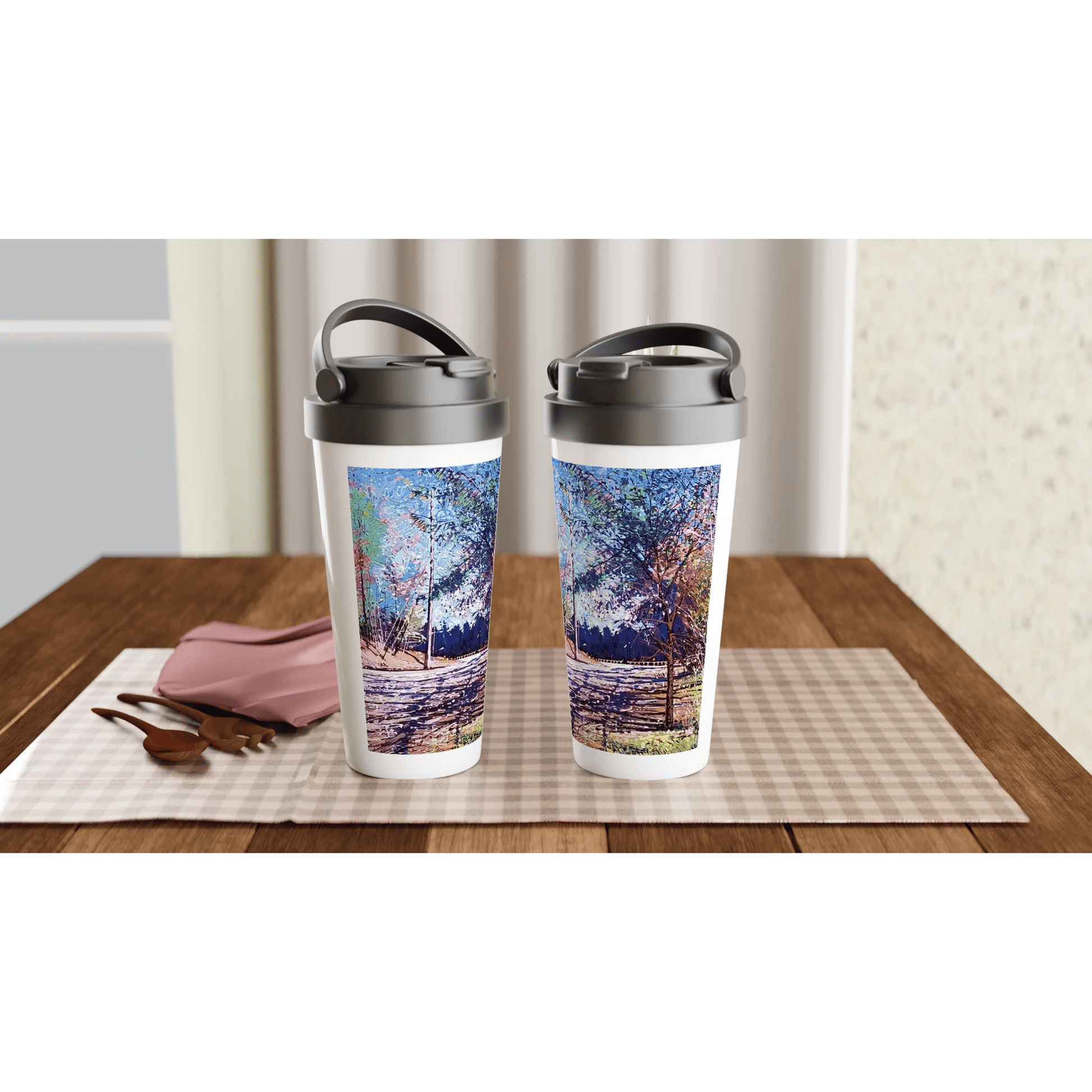Road twist - White 15oz Stainless Steel Travel Mug - eduardgurevich