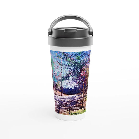 Road twist - White 15oz Stainless Steel Travel Mug - eduardgurevich