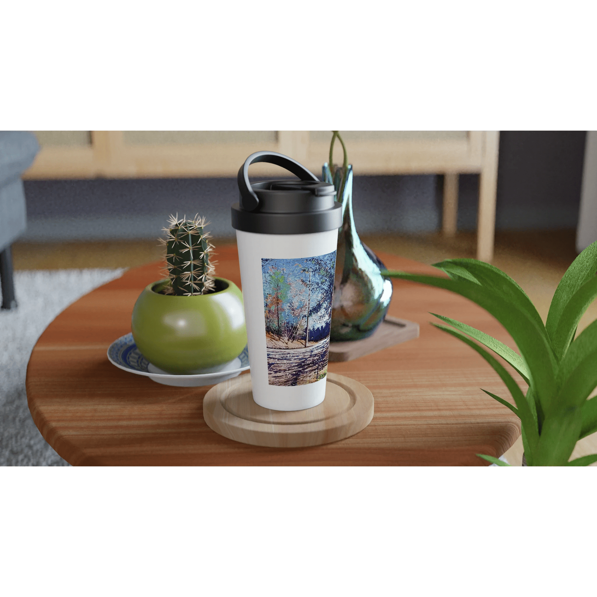 Road twist - White 15oz Stainless Steel Travel Mug - eduardgurevich