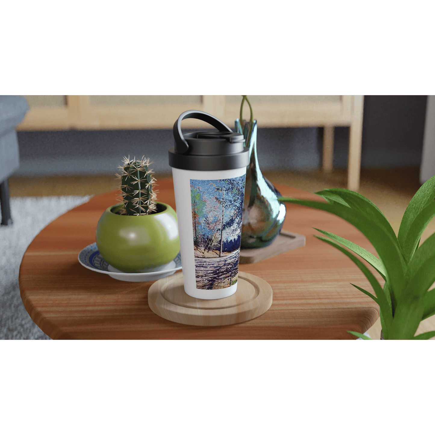 Road twist - White 15oz Stainless Steel Travel Mug - eduardgurevich