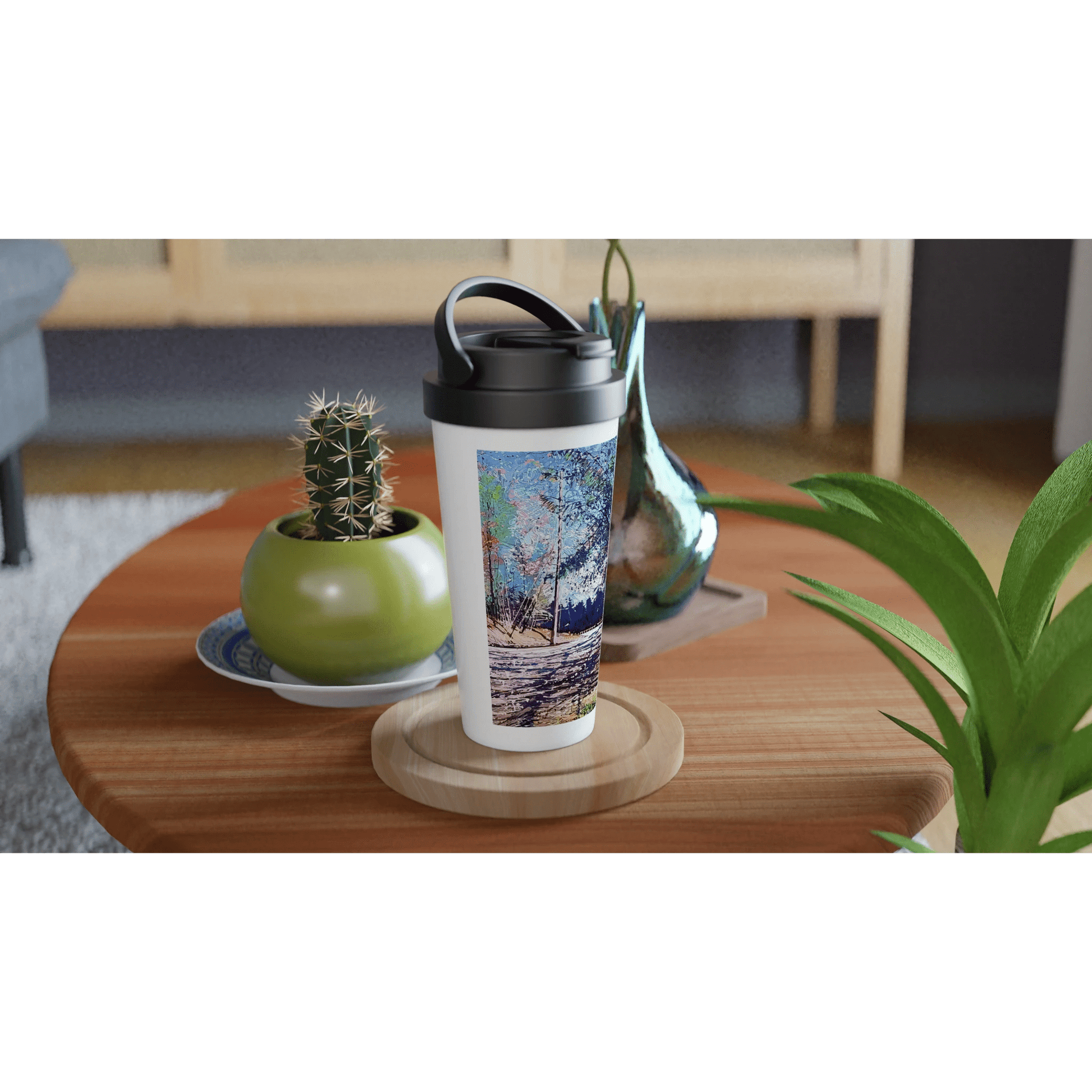 Road twist - White 15oz Stainless Steel Travel Mug - eduardgurevich