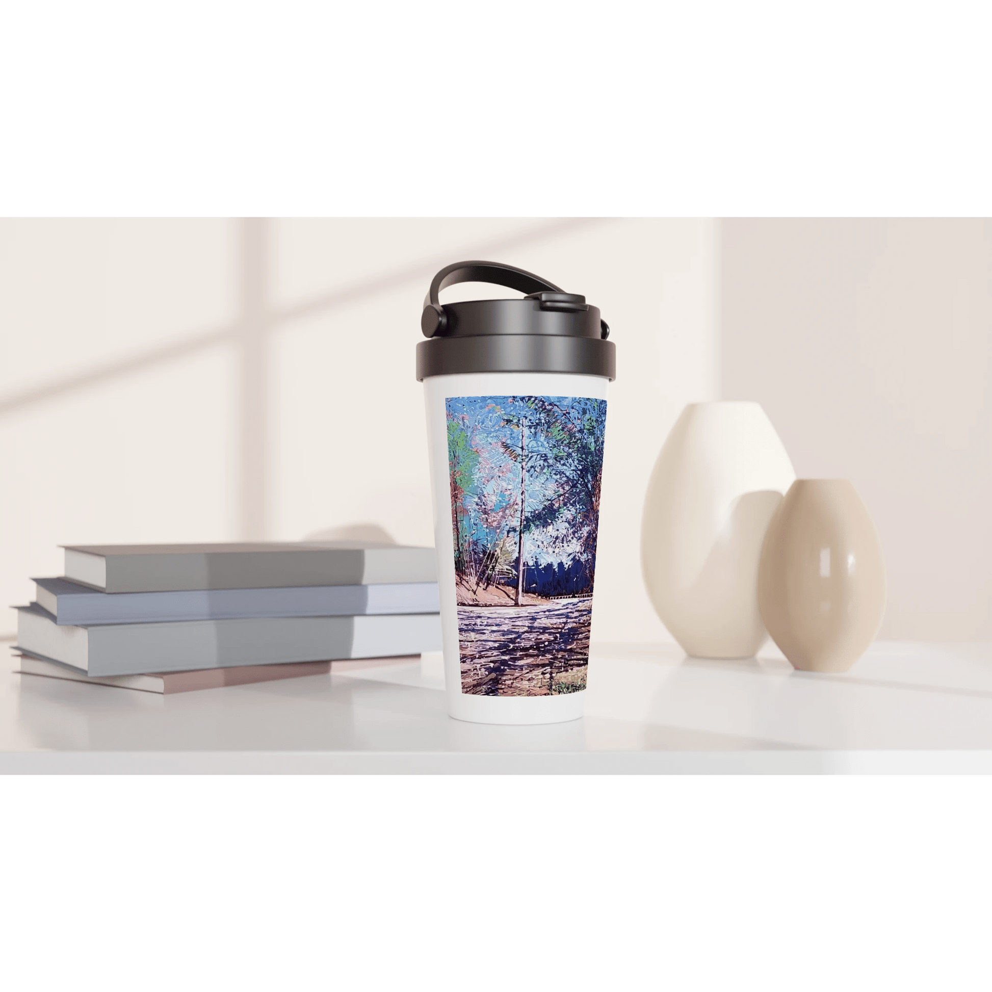 Road twist - White 15oz Stainless Steel Travel Mug - eduardgurevich