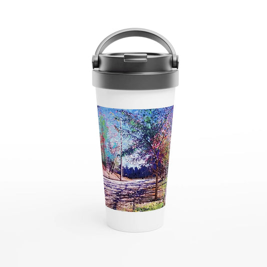 Road twist - White 15oz Stainless Steel Travel Mug - eduardgurevich