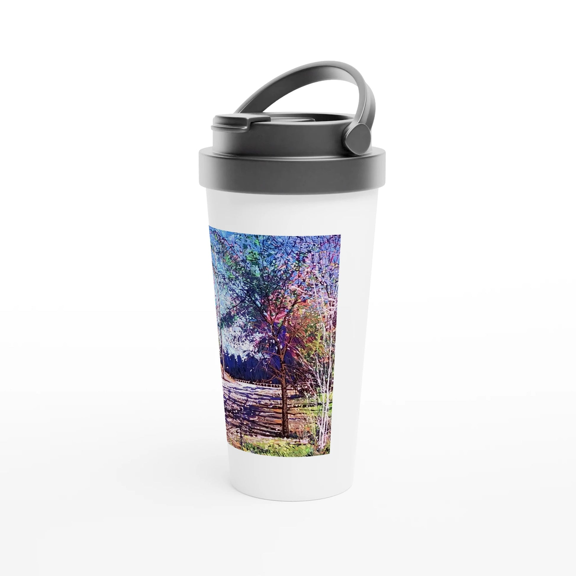 Road twist - White 15oz Stainless Steel Travel Mug - eduardgurevich