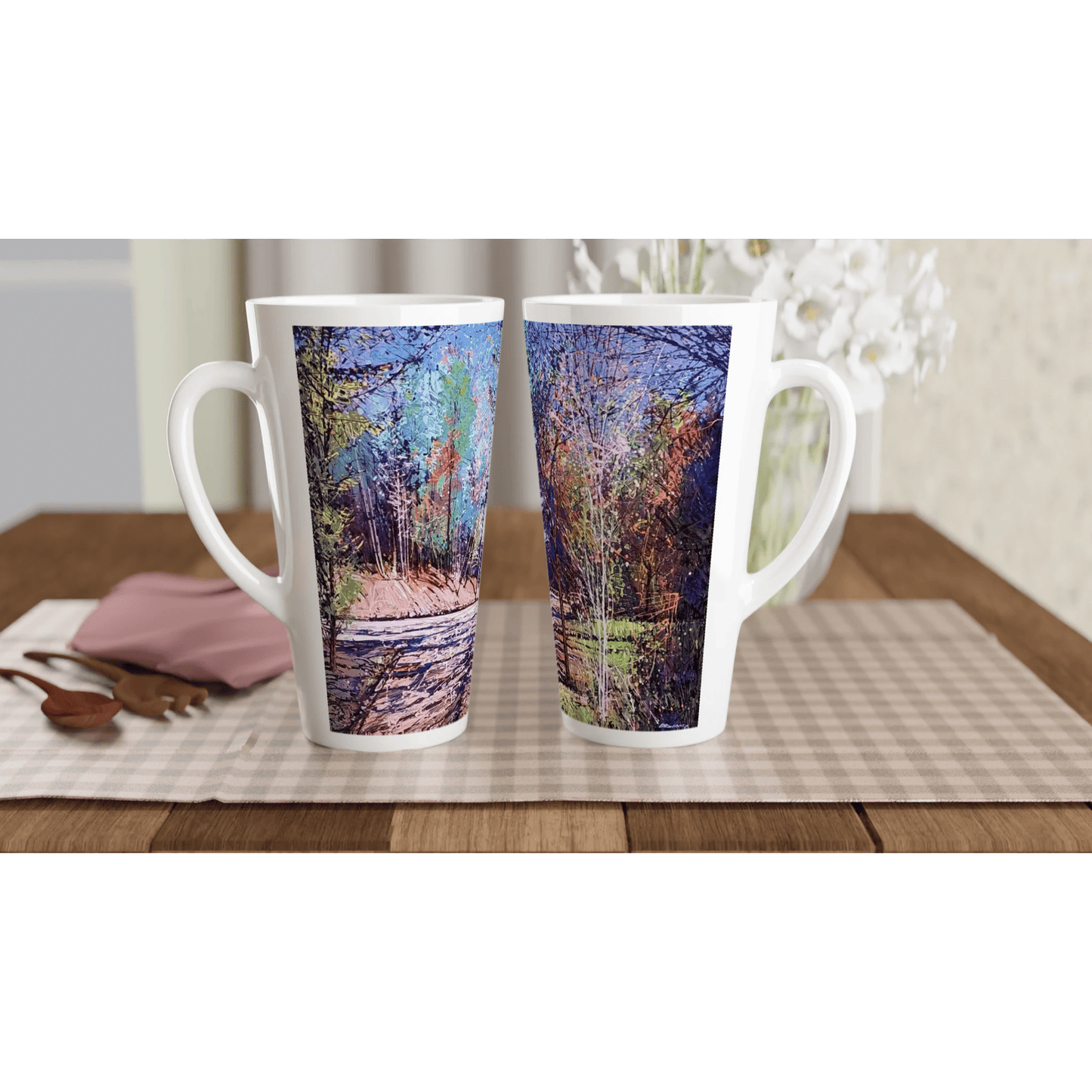 Road twist - White Latte 17oz Ceramic Mug - eduardgurevich