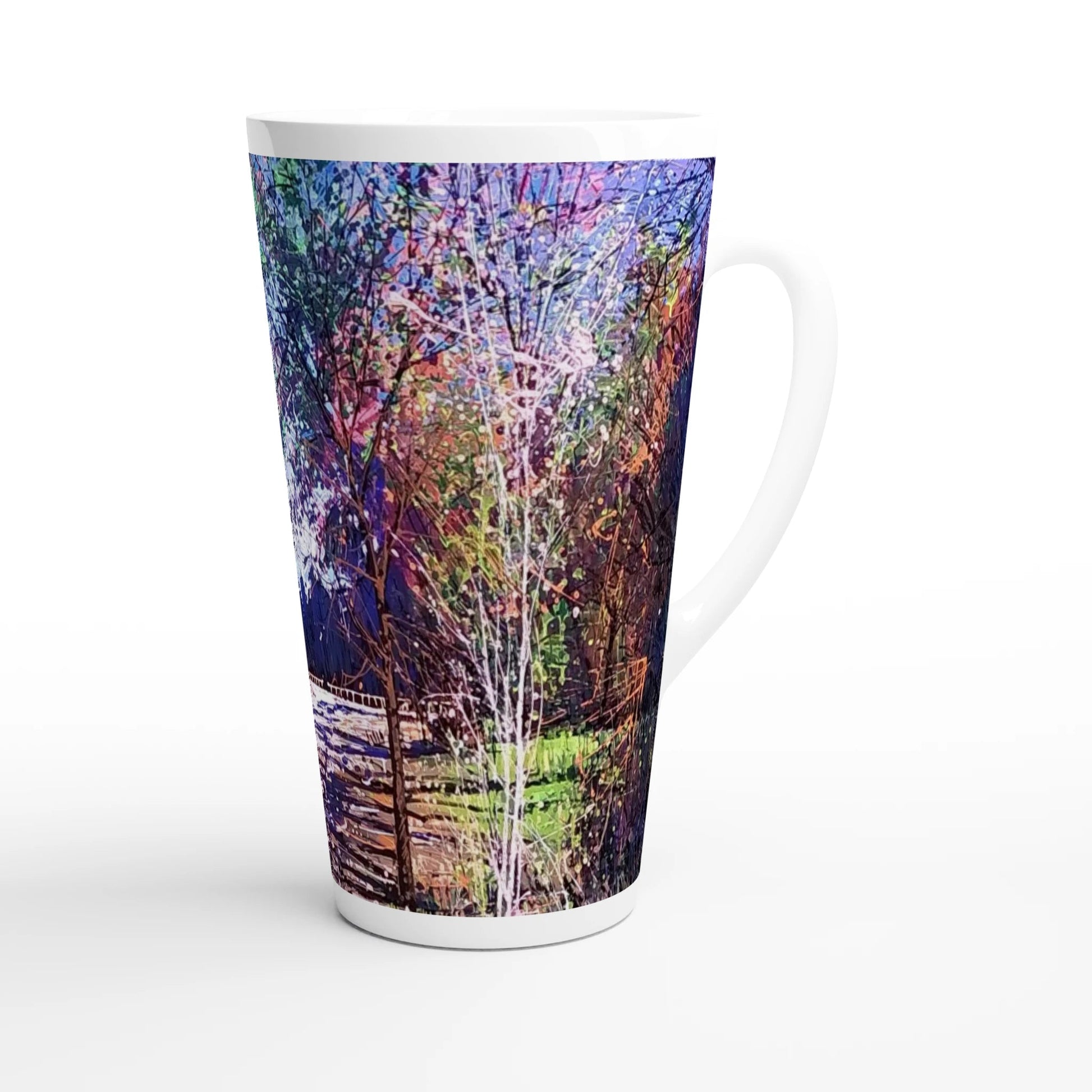 Road twist - White Latte 17oz Ceramic Mug - eduardgurevich