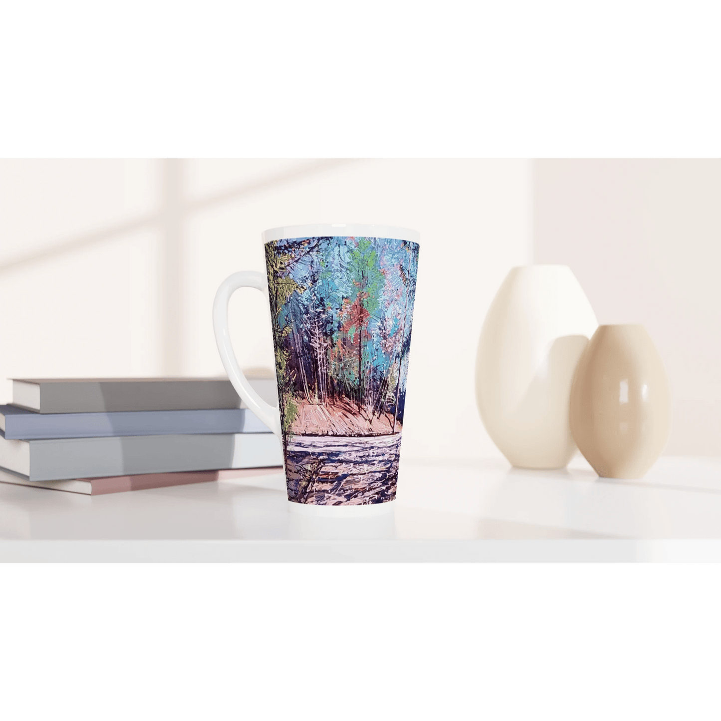 Road twist - White Latte 17oz Ceramic Mug - eduardgurevich