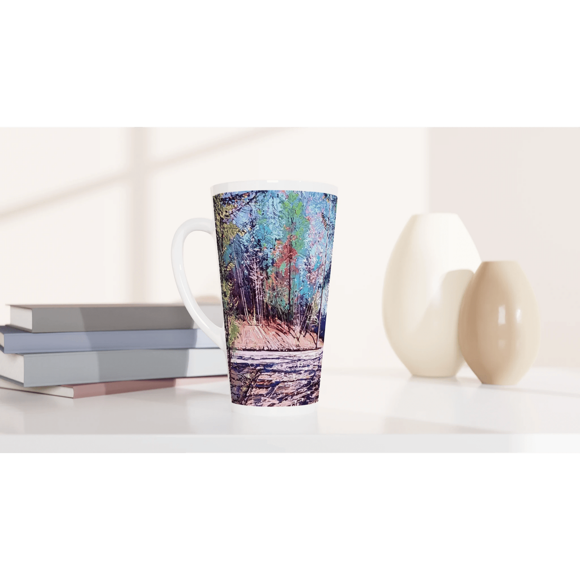 Road twist - White Latte 17oz Ceramic Mug - eduardgurevich