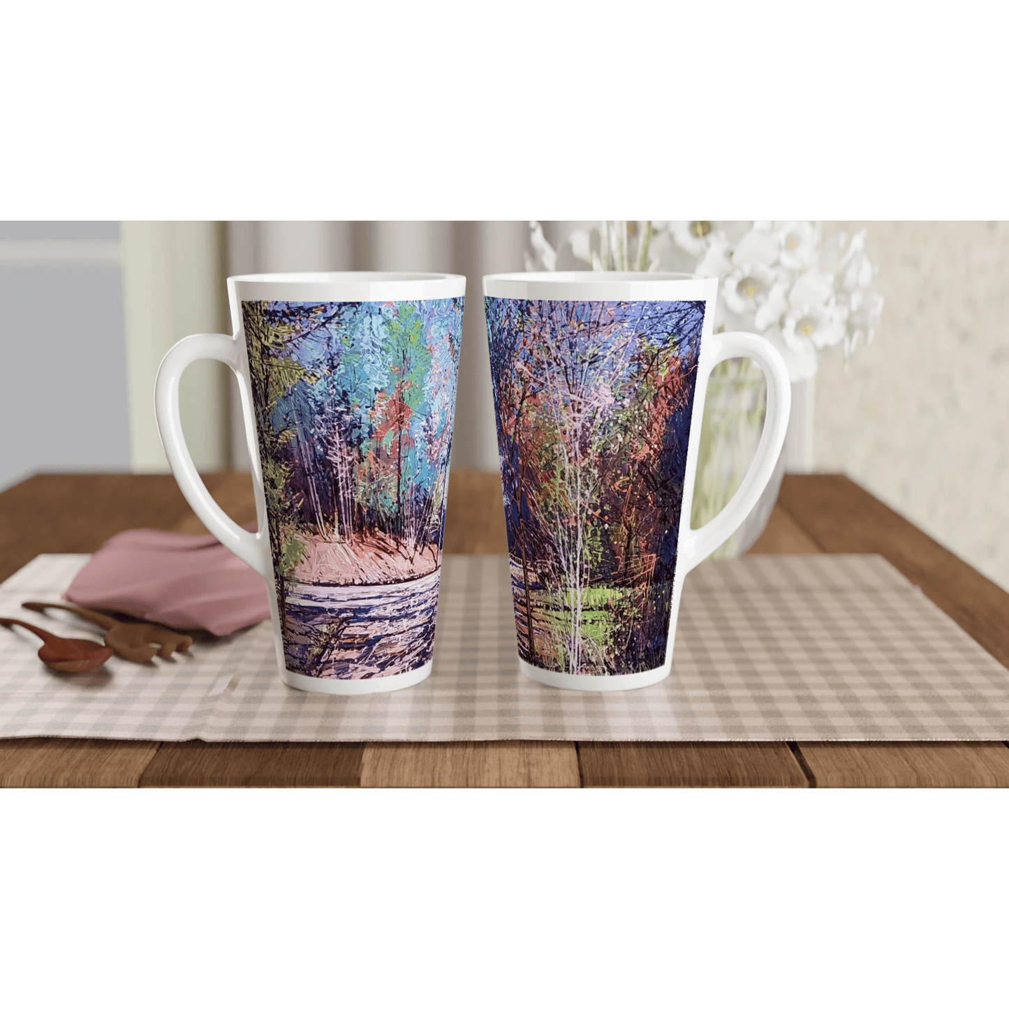 Road twist - White Latte 17oz Ceramic Mug - eduardgurevich