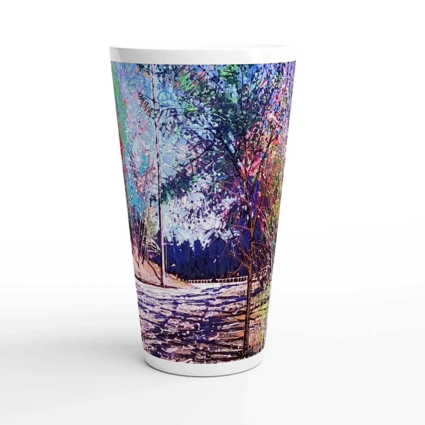 Road twist - White Latte 17oz Ceramic Mug - eduardgurevich