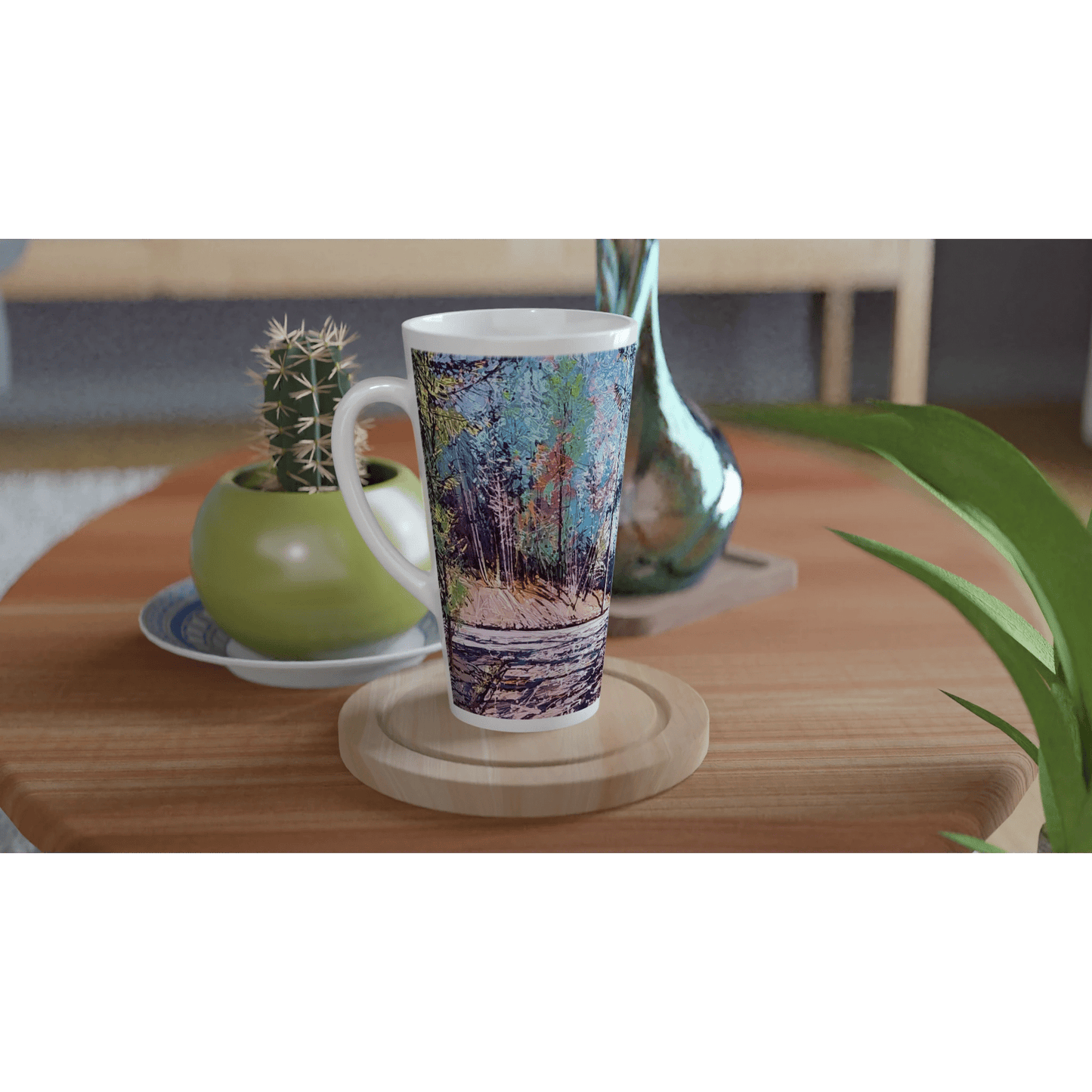 Road twist - White Latte 17oz Ceramic Mug - eduardgurevich
