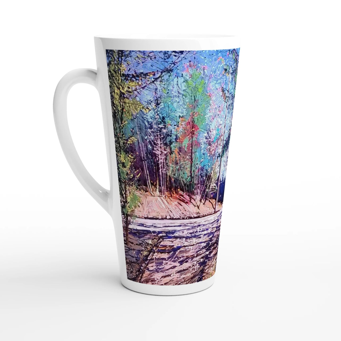 Road twist - White Latte 17oz Ceramic Mug - eduardgurevich