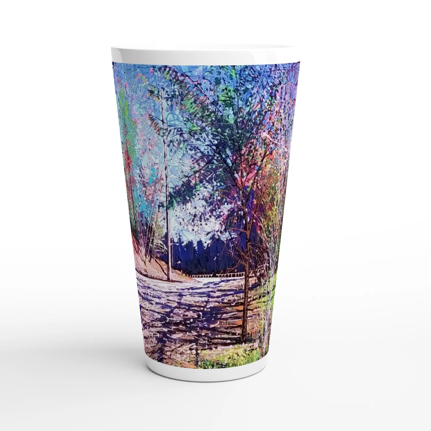 Road twist - White Latte 17oz Ceramic Mug - eduardgurevich