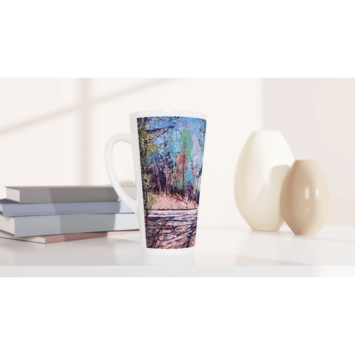 Road twist - White Latte 17oz Ceramic Mug - eduardgurevich