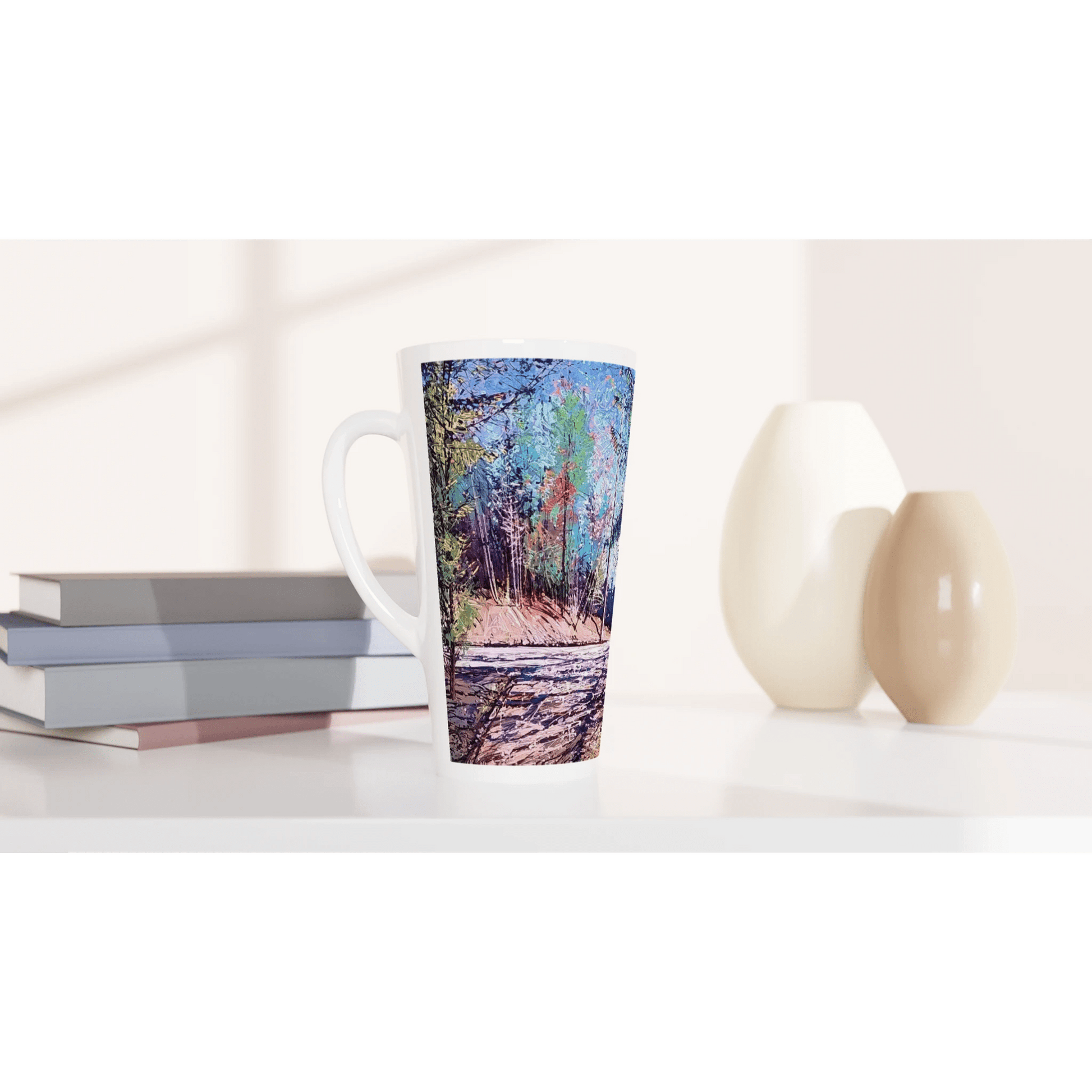 Road twist - White Latte 17oz Ceramic Mug - eduardgurevich