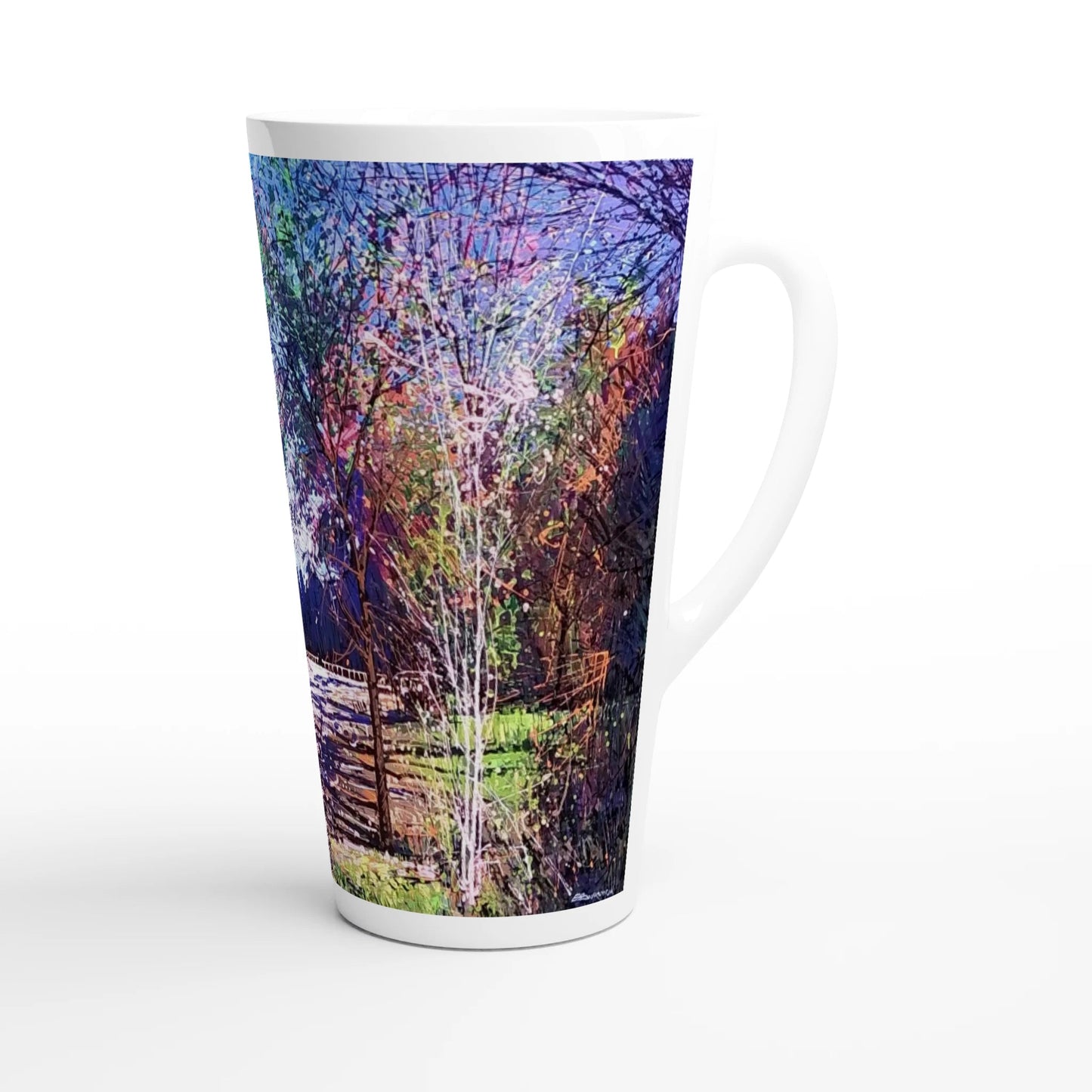 Road twist - White Latte 17oz Ceramic Mug - eduardgurevich